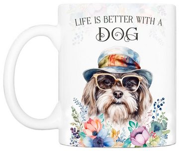 Cadouri Tasse HAVANESER - Kaffeetasse für Hundefreunde, Keramik, mit Hunderasse, beidseitig bedruckt, handgefertigt, Geschenk, 330 ml