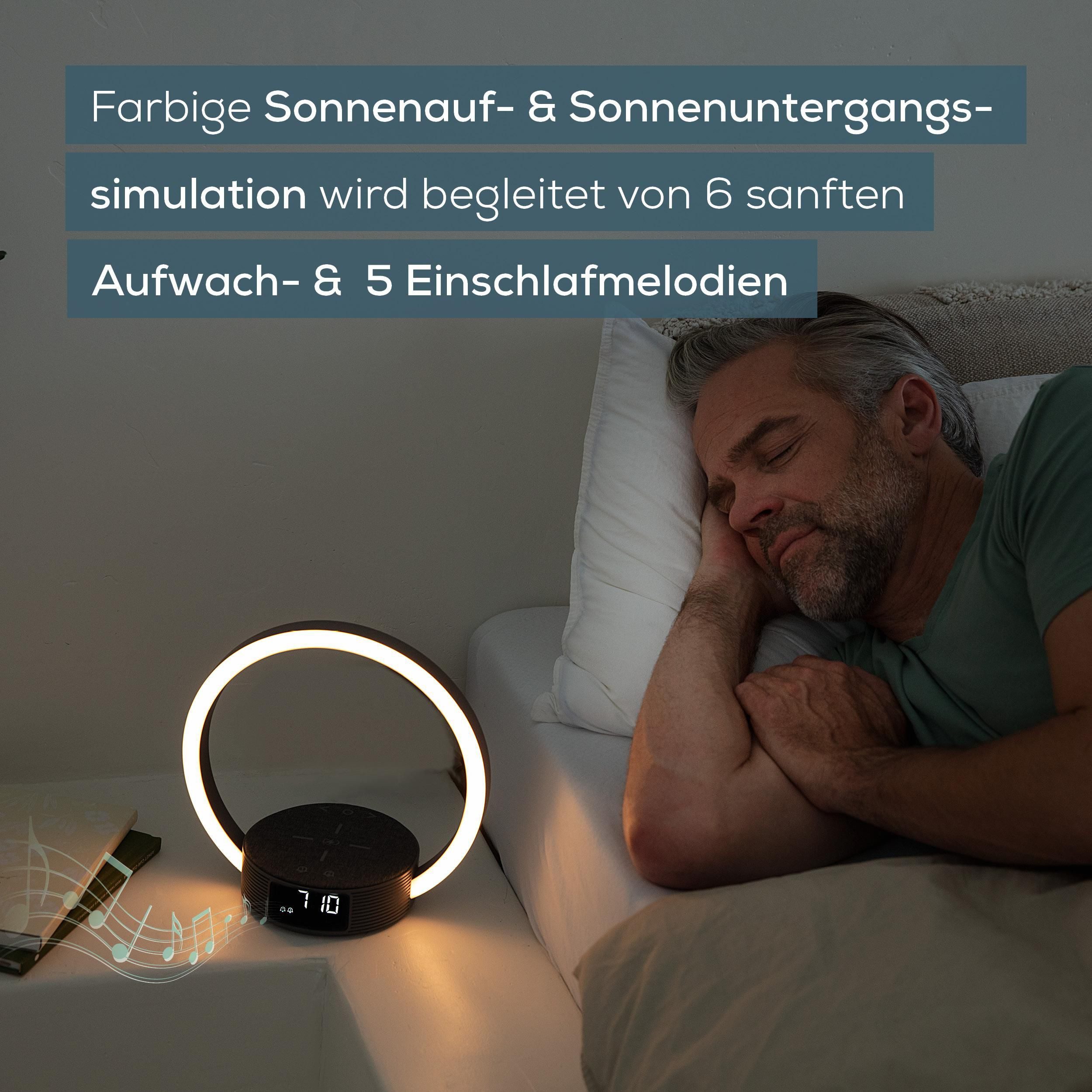 BEURER Tageslichtwecker WL 65 Wake up+Charge mit Schnellladestation, Wecker und Leselampe Natürliches Einschlafen und sanftes Aufwachen – Bild 4 von 5