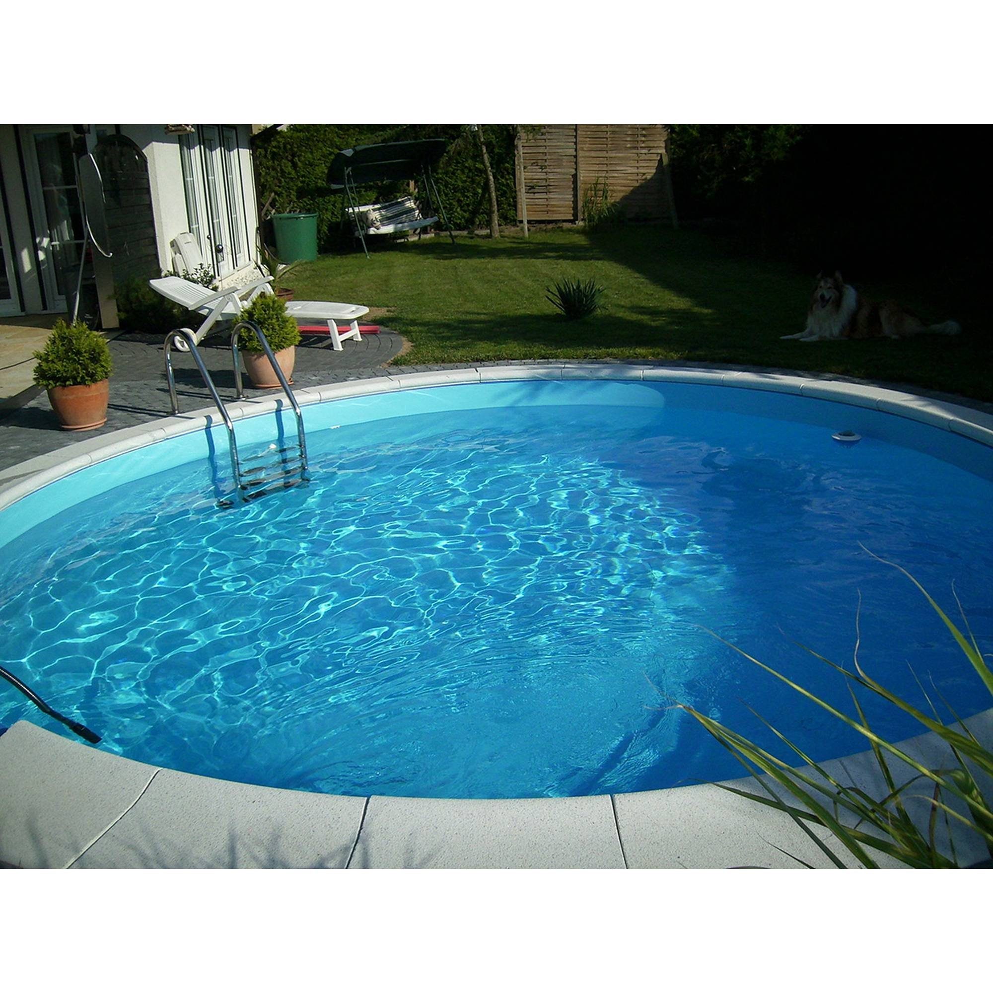 Thumbnail - Waterman Rundpool Stahlwandpool Set (7-teilig) tief rund Bahrain 350 (Komplett-Set), verzinkte Stahlwand