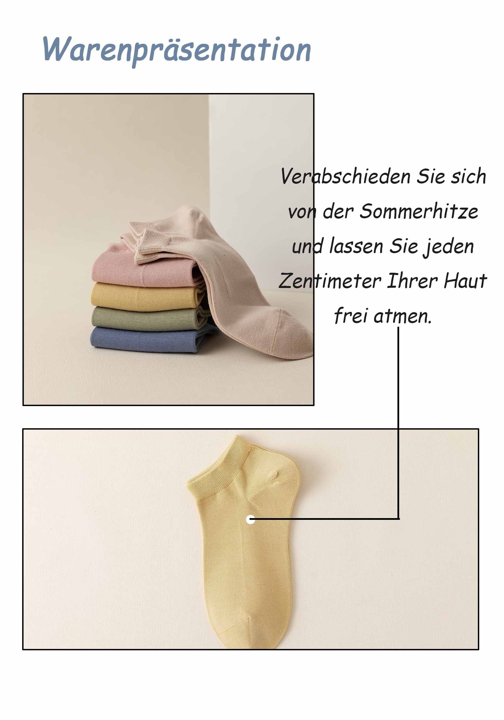 Verrutschen atmungsaktiv,lange Gelb Damen Freizeitsocken warm, kein Socken– (4-Paar) Sneakersocken bequem Socken Invisible haltbar, MAGICSHE