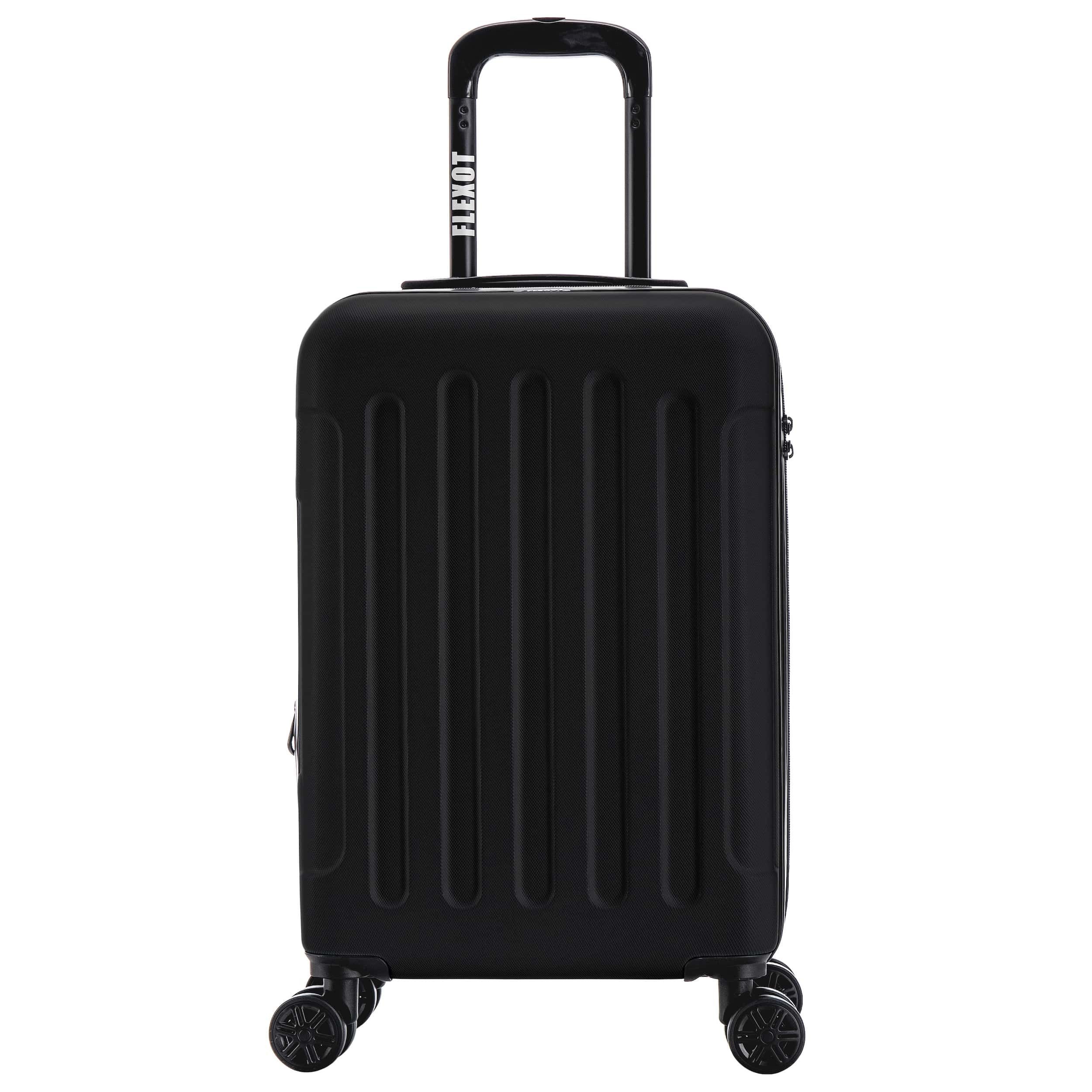 Flexot Hartschalen-Trolley F-3045 (Gr. M) – Handgepäck Koffer – ABS-Hartschale, erweiterbar, 4 Rollen, Robuster und moderner Koffer mit vier 360° Rollen und Zahlenschloss