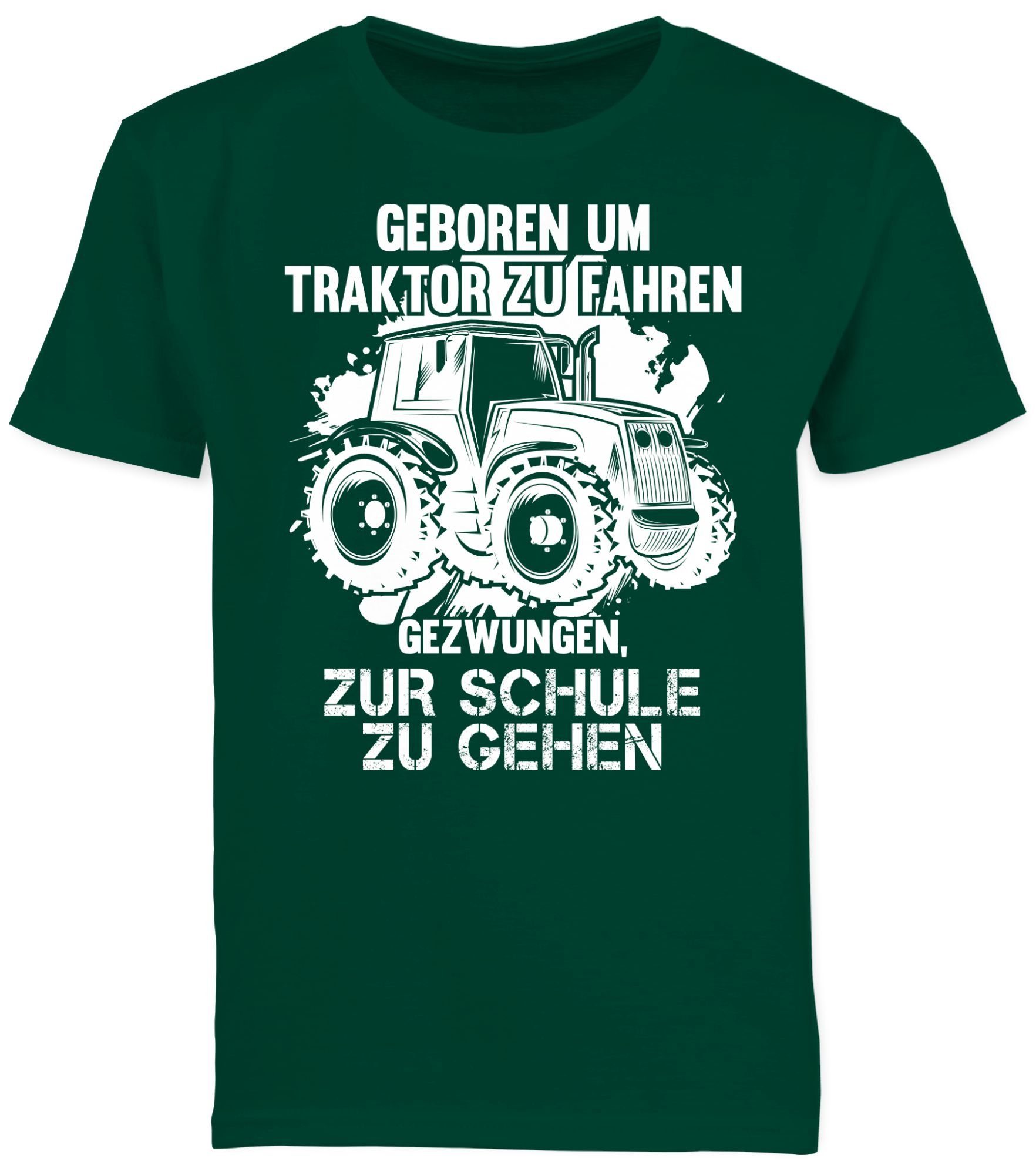 Traktor um 02 Tannengrün fahren zu Shirtracer Geboren Traktor T-Shirt