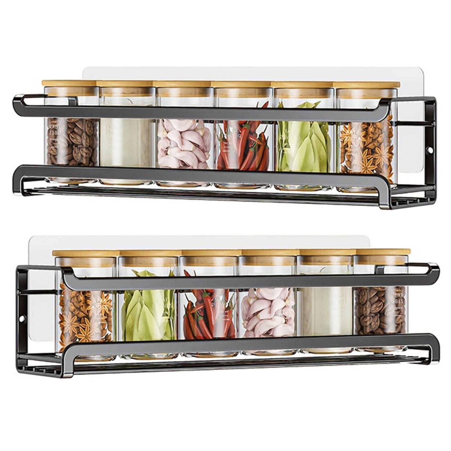 LuxusKollektion Gewürzregal Gewürzregal Wand 2er-Set rostfrei, 1-tlg.