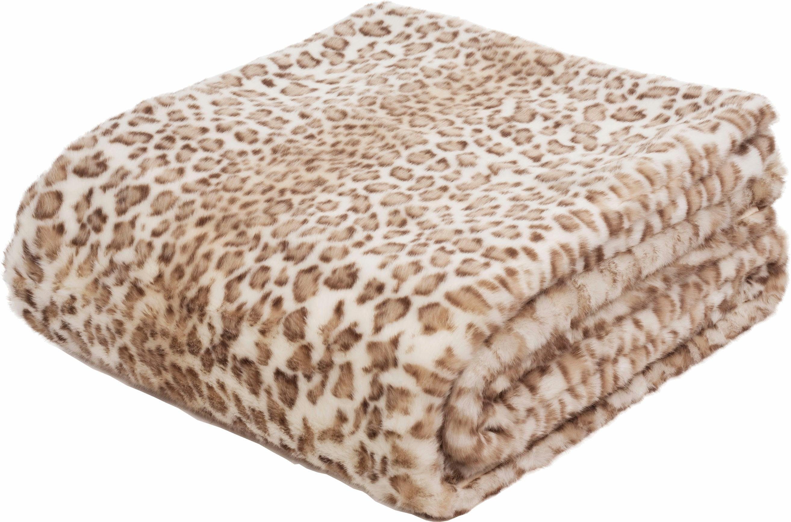 Kuscheldecke mit Leopard, Leopardenmuster, Gözze, Wohndecke