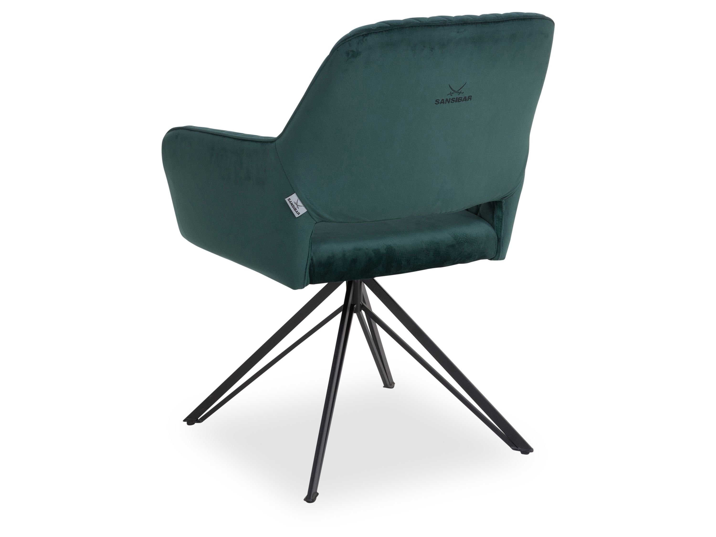 SANSIBAR LIVING Esszimmerstuhl Polsterstuhl SANSIBAR HORUM BHT 57x88x63 cm grün Esszimmerstuhl
