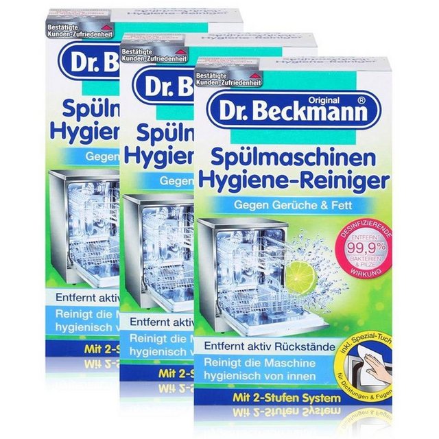 Dr. Beckmann 3x Dr. Beckmann Spülmaschinen Hygiene-Reiniger 75g – Entfernt aktiv Rü Spülmaschinenreiniger
