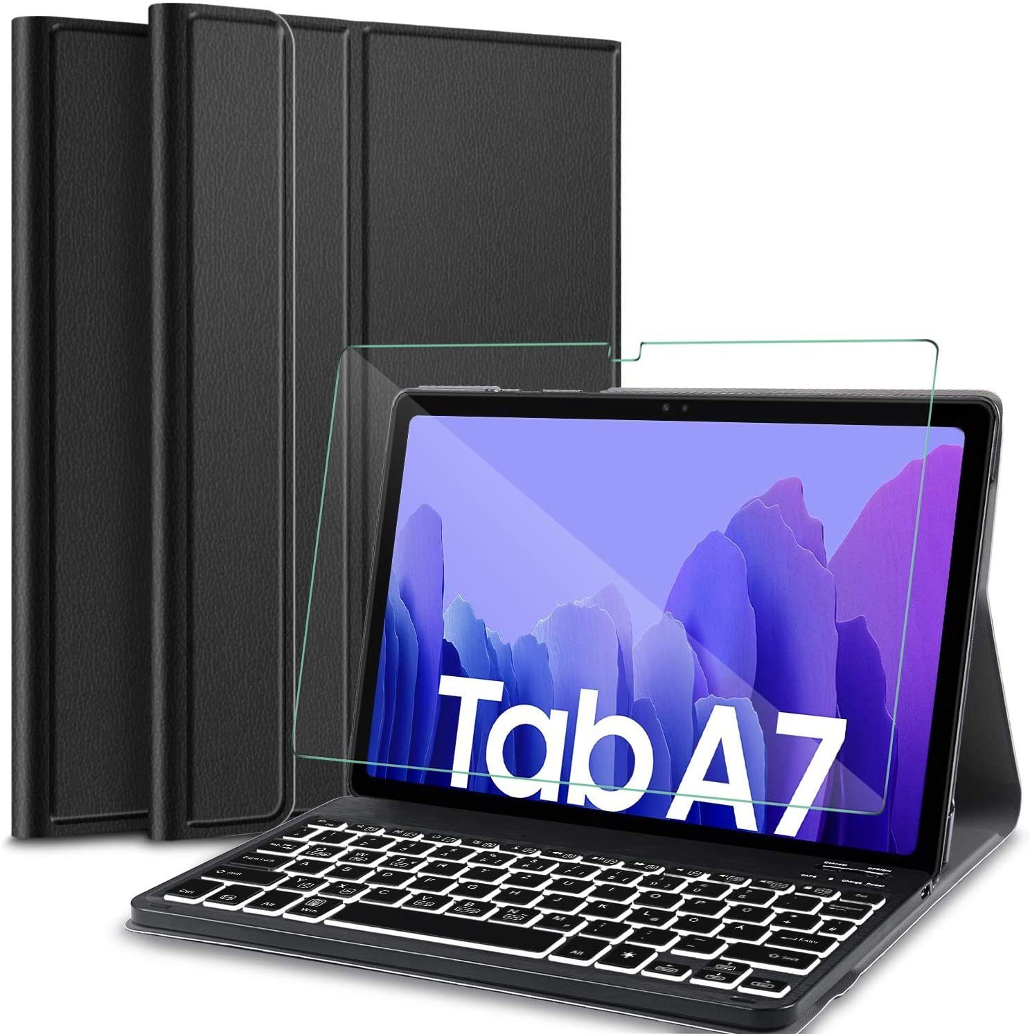 IVSO »Tastatur Kompatibel mit Samsung Galaxy Tab A7 10.4 2020, mit  Panzerglas, [QWERTZ Deutsches],« Tablet-Tastatur (Abnehmbar Beleuchtete  Tastatur Hülle Kompatibel mit Samsung Galaxy Tab A7 T505/T500/T507,  Schwarz) online kaufen | OTTO