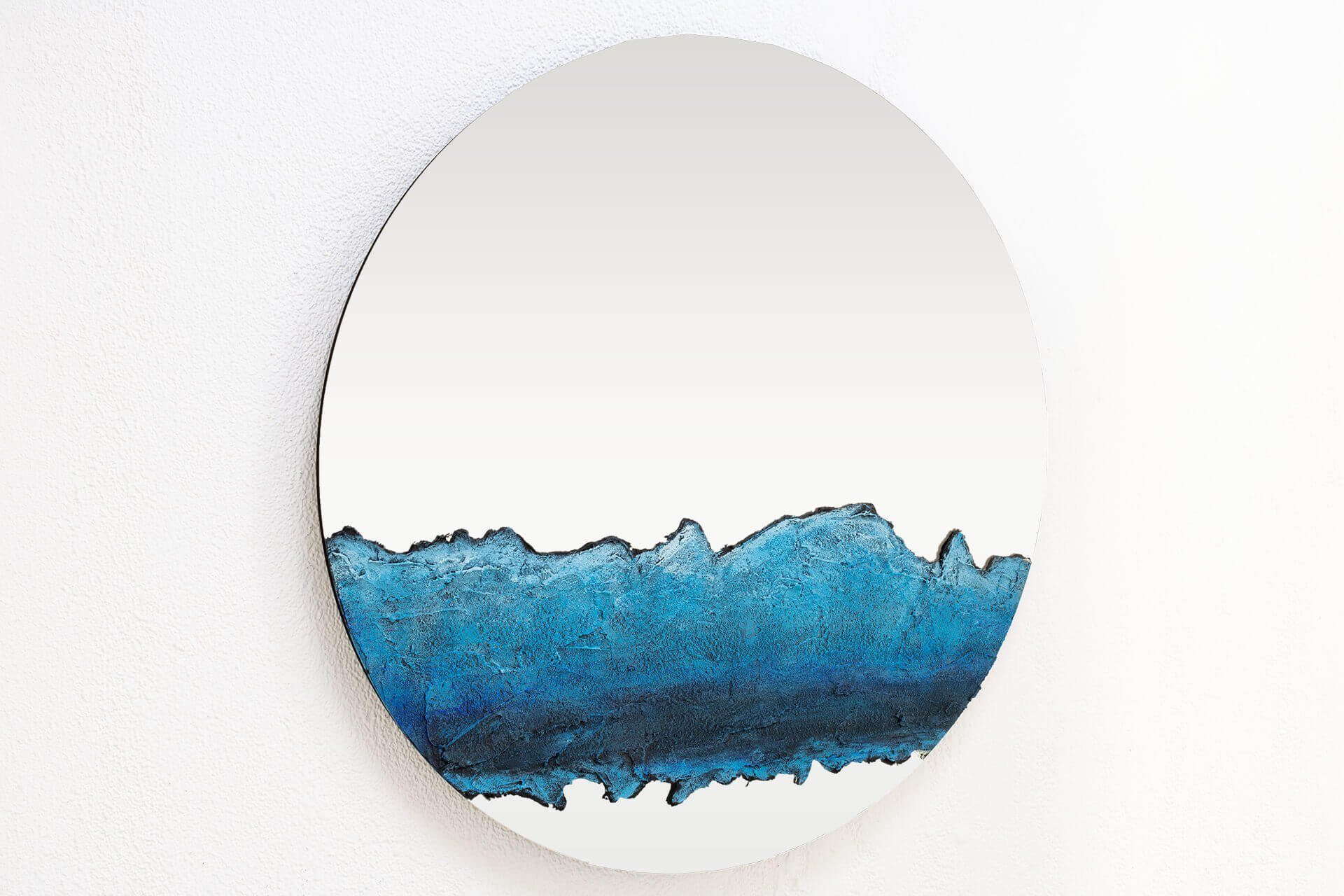 60x60x2 KUNSTLOFT aus Wandspiegel Deko-Spiegel cm, Graceful Metall Waves handgefertigter