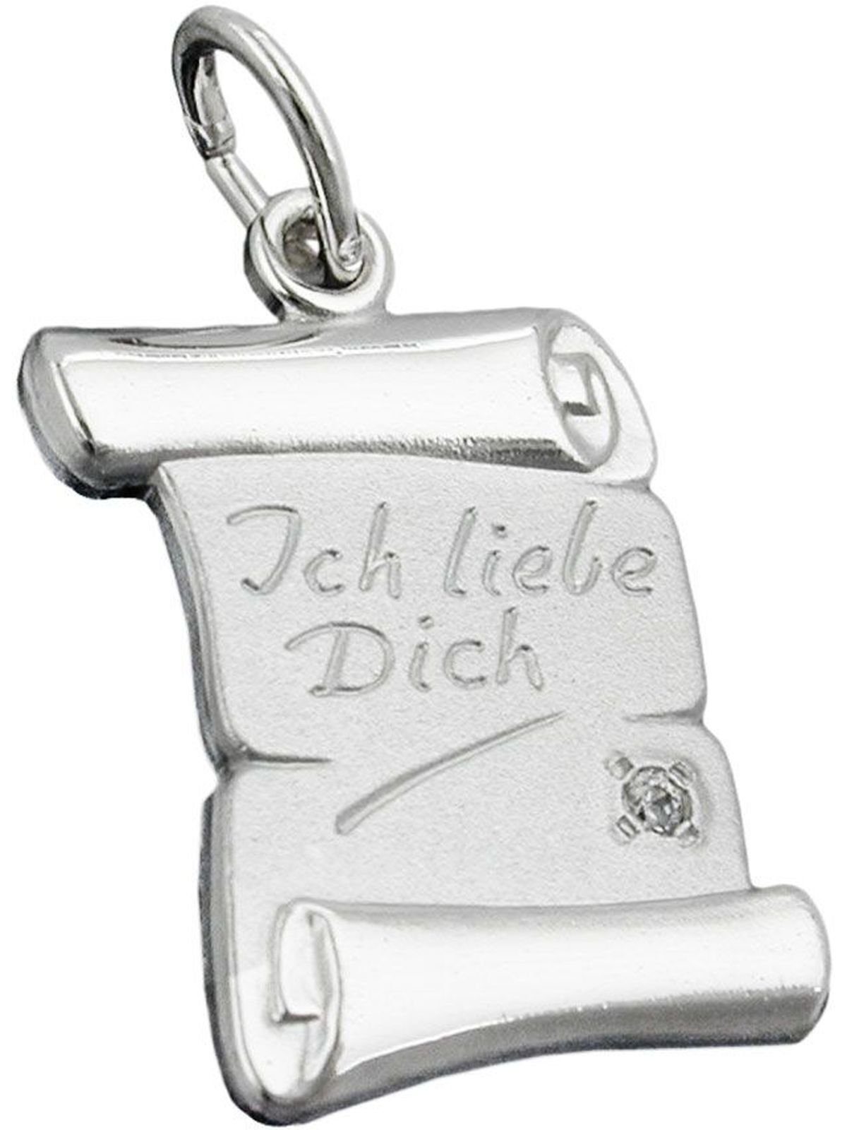 Gallay Kettenanhänger 21x14mm Schriftrolle -Ich liebe günstig online kaufen