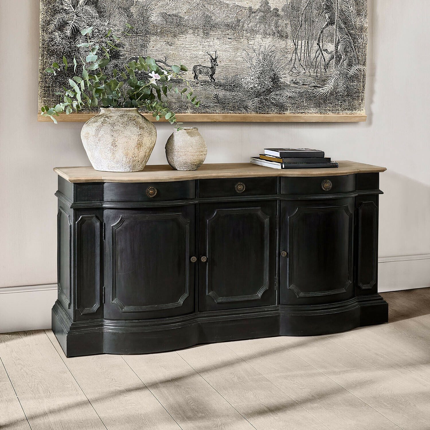Mirabeau Kommode Sideboard Rélovine antikschwarz/braun