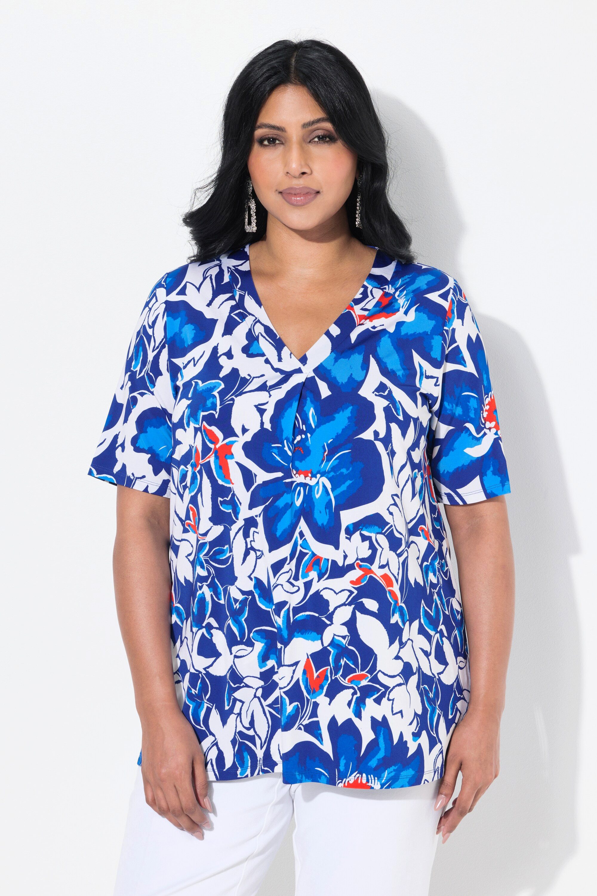 Ulla Popken T-Shirt Slinkyshirt Blüten Classic günstig online kaufen