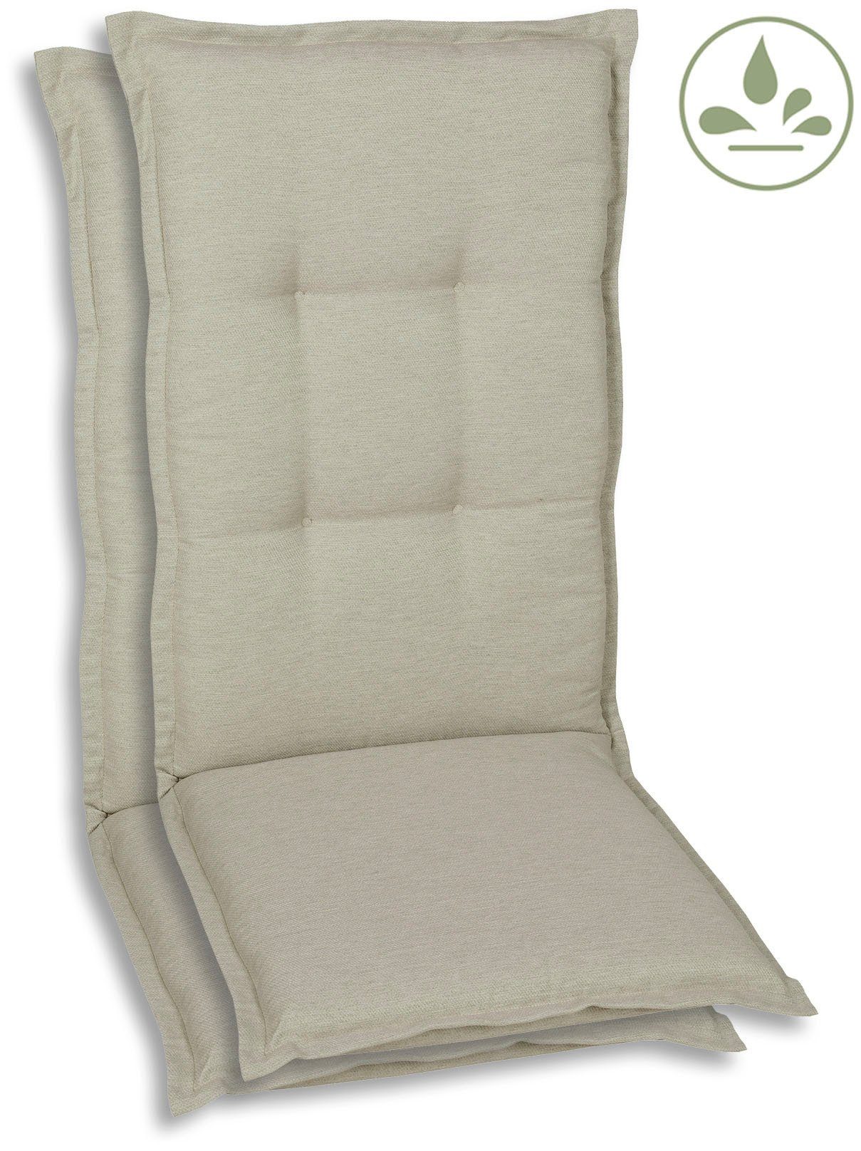 GO-DE Sesselauflage, (Set, 2 St), hoch, wasserabweisend