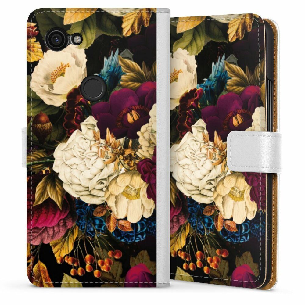 Handyhülle Vintage Blumen Muster Dark Vintage Flowers