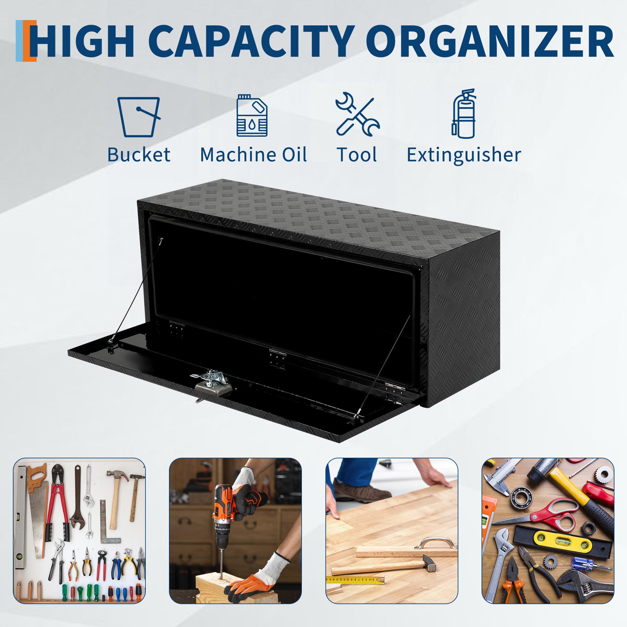 GarveeMore Anhänger-Deichselbox (Set, Aluminium), Abschließbar