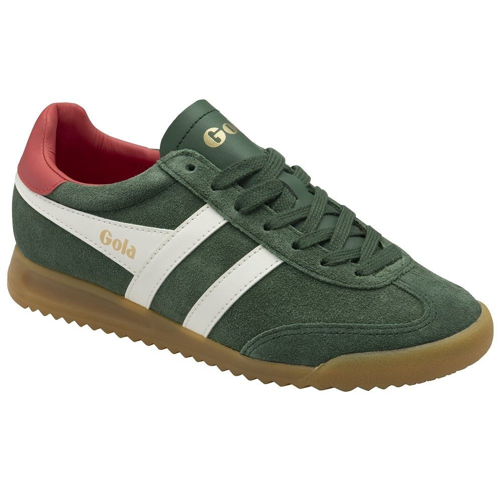 Gola Torpedo (Wildleder) 2025 immergrün/offweiss/korallrot Damen Sneaker