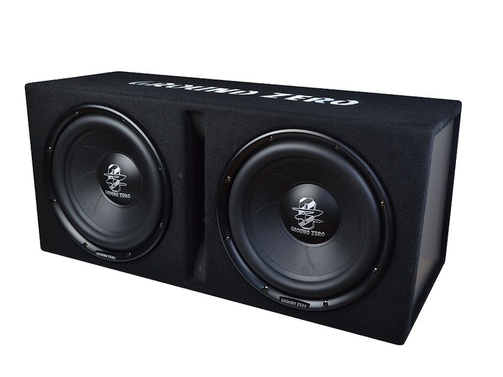GZIB 2.30BR ACT 2x30cm Bassreflex Gehäusesubwoofer aktiv inkl Endstufe Auto-Subwoofer