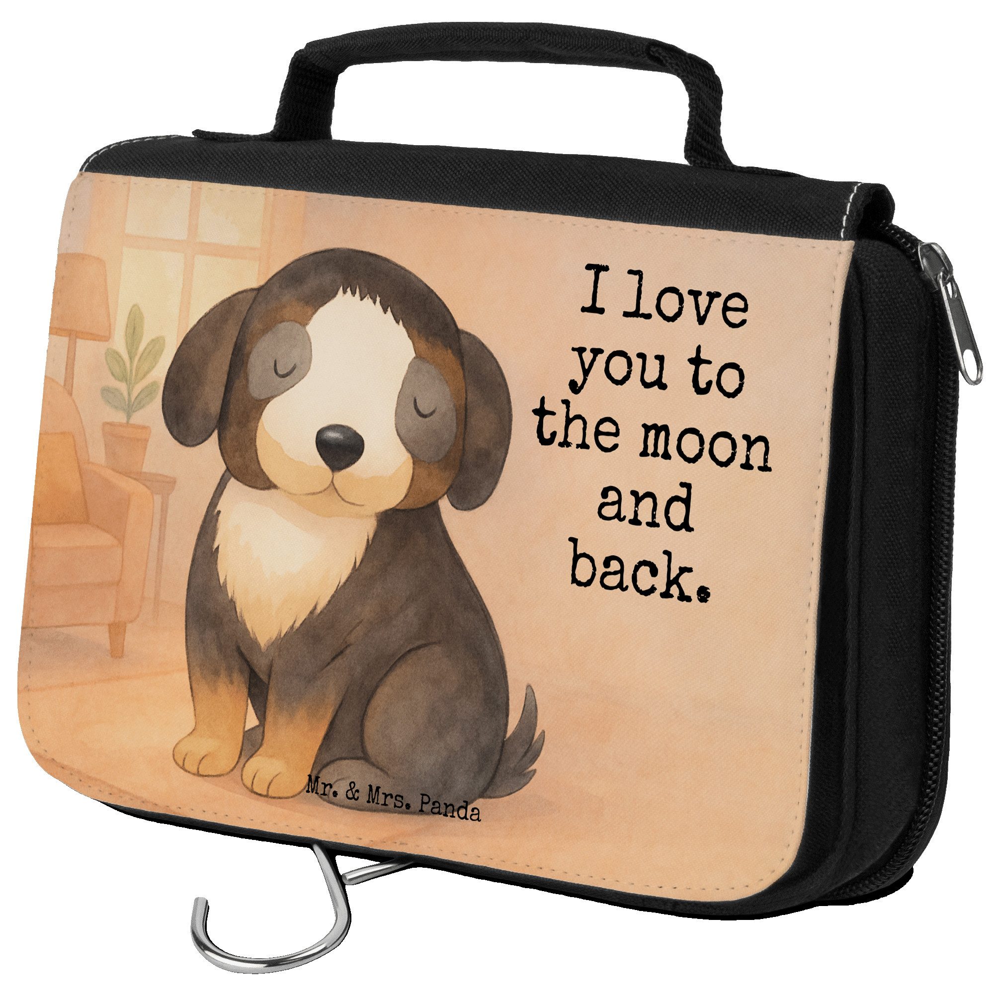Kulturbeutel Hund Entspannen Design, Kulturbeutel, Weiß, Necessaire, badtasche, Li