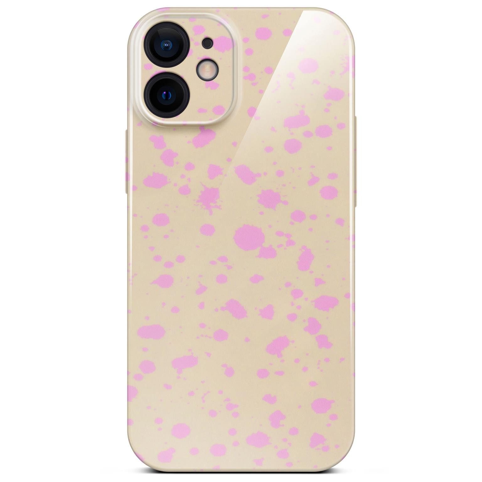 ONEFLOW Handyhülle für iPhone 12 Splash Cover Flecken Creme Pink 6,1 Zoll, Hülle mit Design Muster Designer Case Kameraschutz Handy Schutzhülle