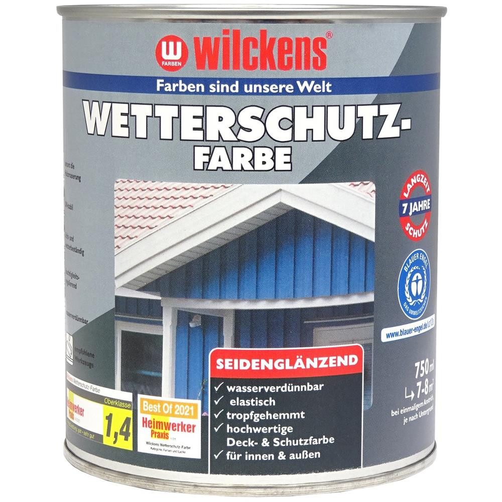 Wilckens Farben Wetterschutzfarbe, seidenglänzend, Schokoladenbraun, 750 ml