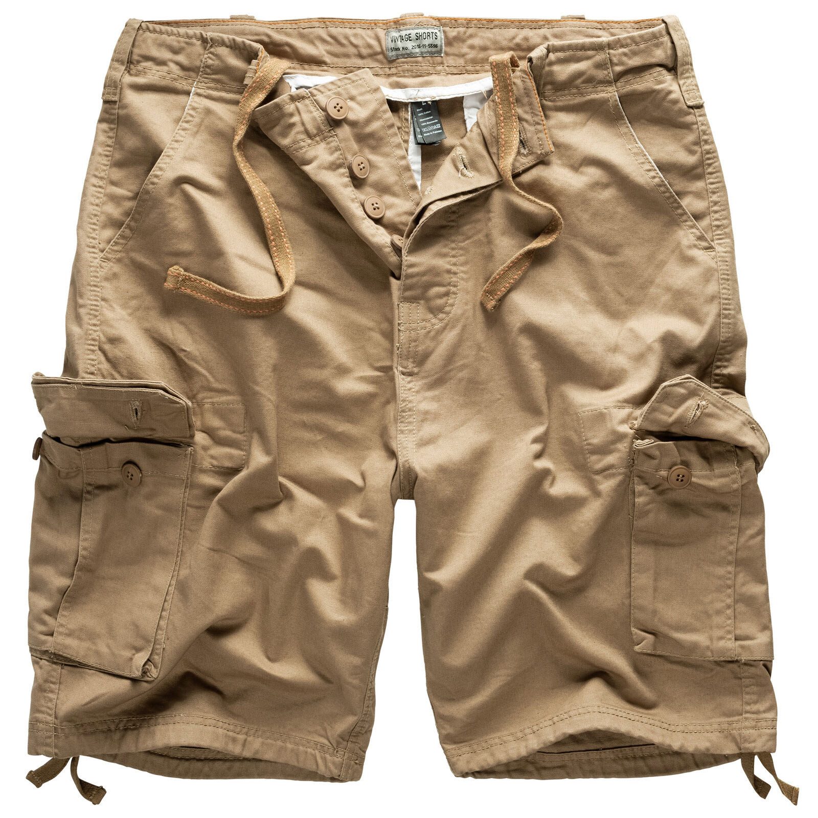 Trooper Cargoshorts Vintage Bermuda Baumwolle Sommer Shorts Kurze Hose Army knielang