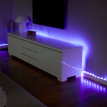 Northpoint LED-Streifen 5m 180 LEDs RGB-Warmweißes Licht kürzbar mit Fernbedienung 800 lm