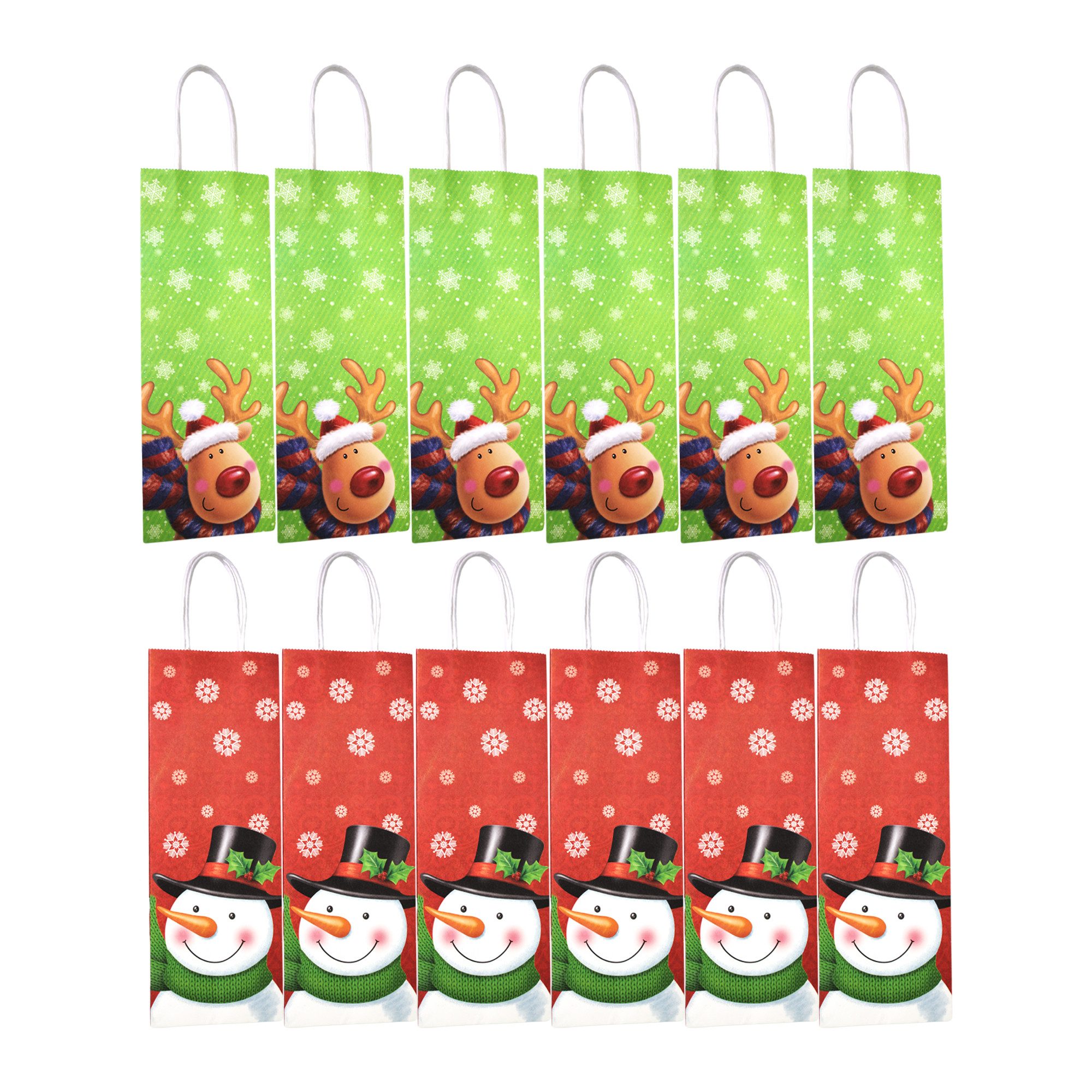 hausleben Geschenkpapier 12 Flaschentüten aus Kraftpapier, 12,5x9x35 cm