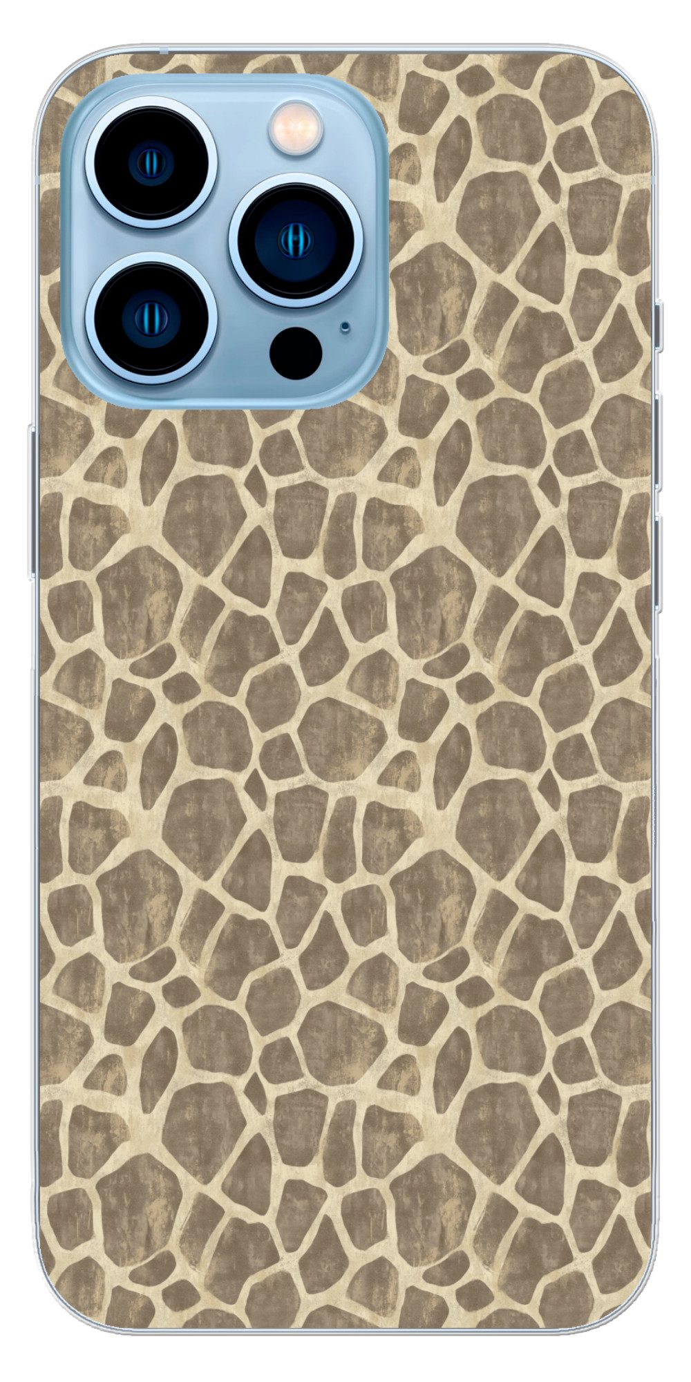 MuchoWow Handyhülle für Apple iPhone 13 Pro Giraffe - Muster - Beige - Braun, Smartphone-Bumper, Print, Handy Schutzhülle Dünn