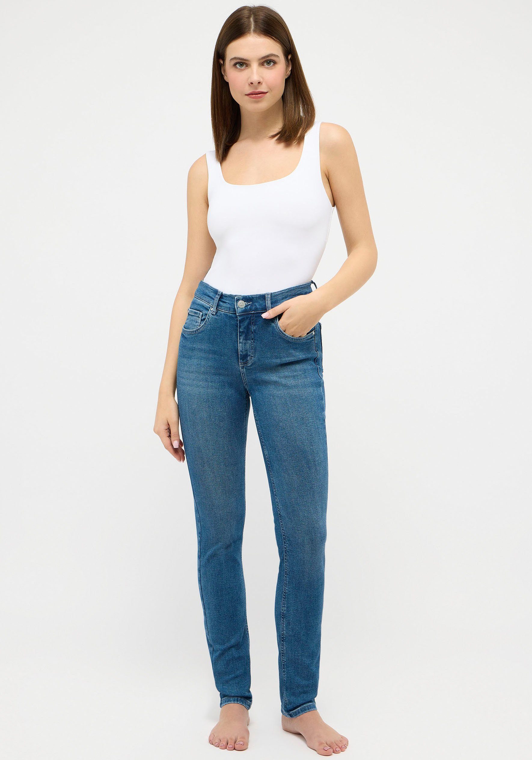 ANGELS Slim-fit-Jeans SKINNY aus Baumwollmischung, mit Gürtelschlaufen