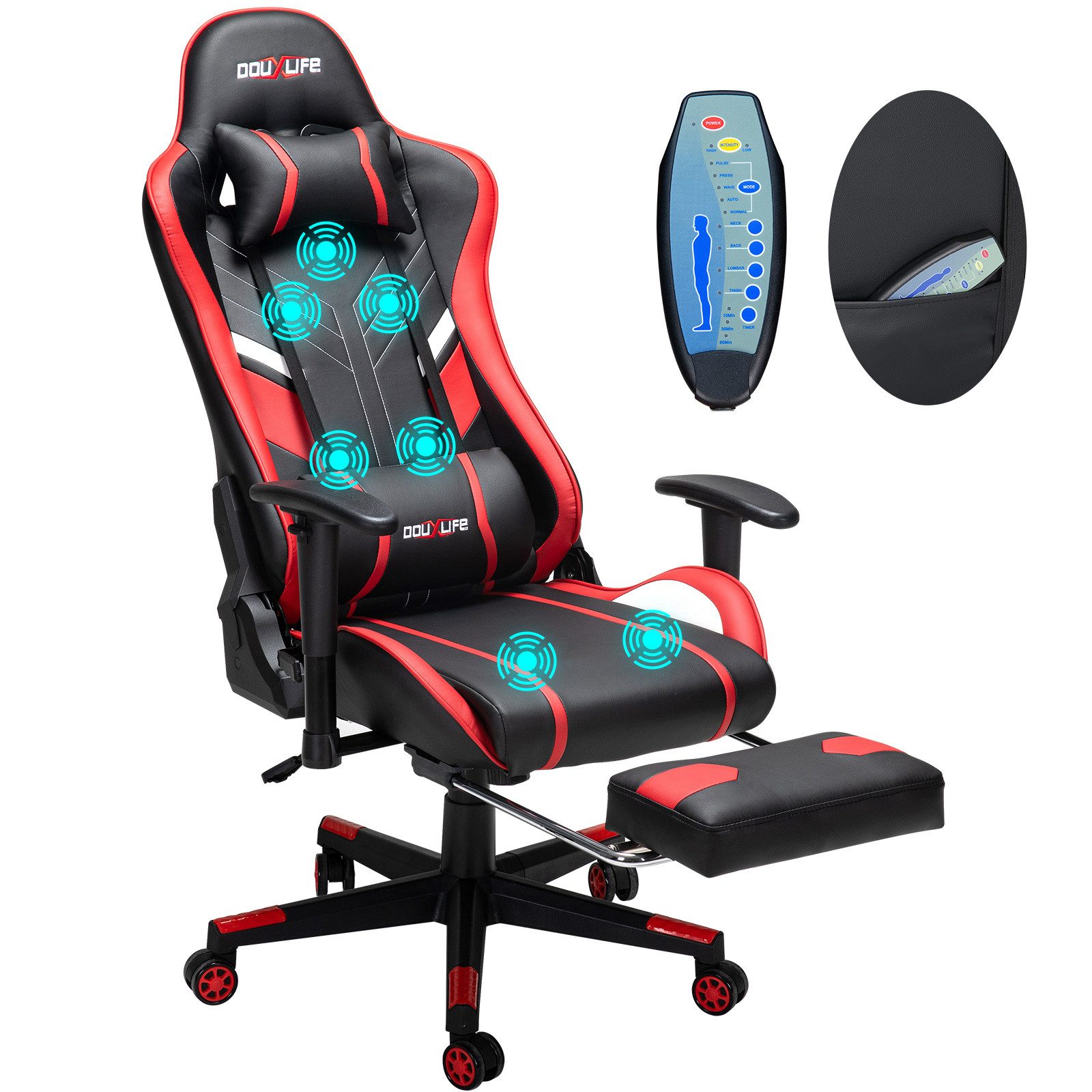 Douxlife Gaming-Stuhl (Ergonomischer Gaming Sessel mit Massagefunktion), 5 günstig online kaufen