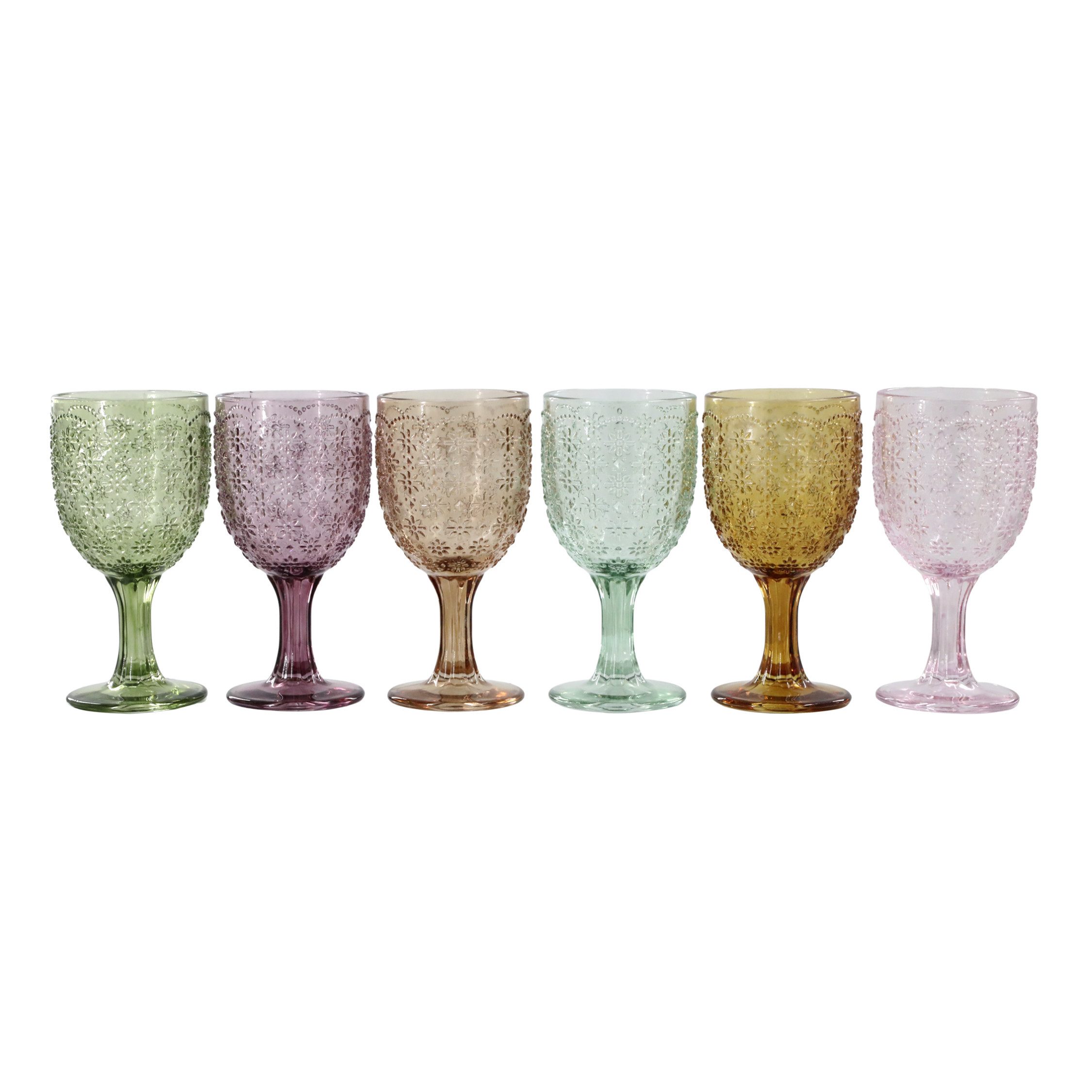 Chic Antique Weinglas Chic Antique Saint-Émilion Weinglas mit Muster 6er Set