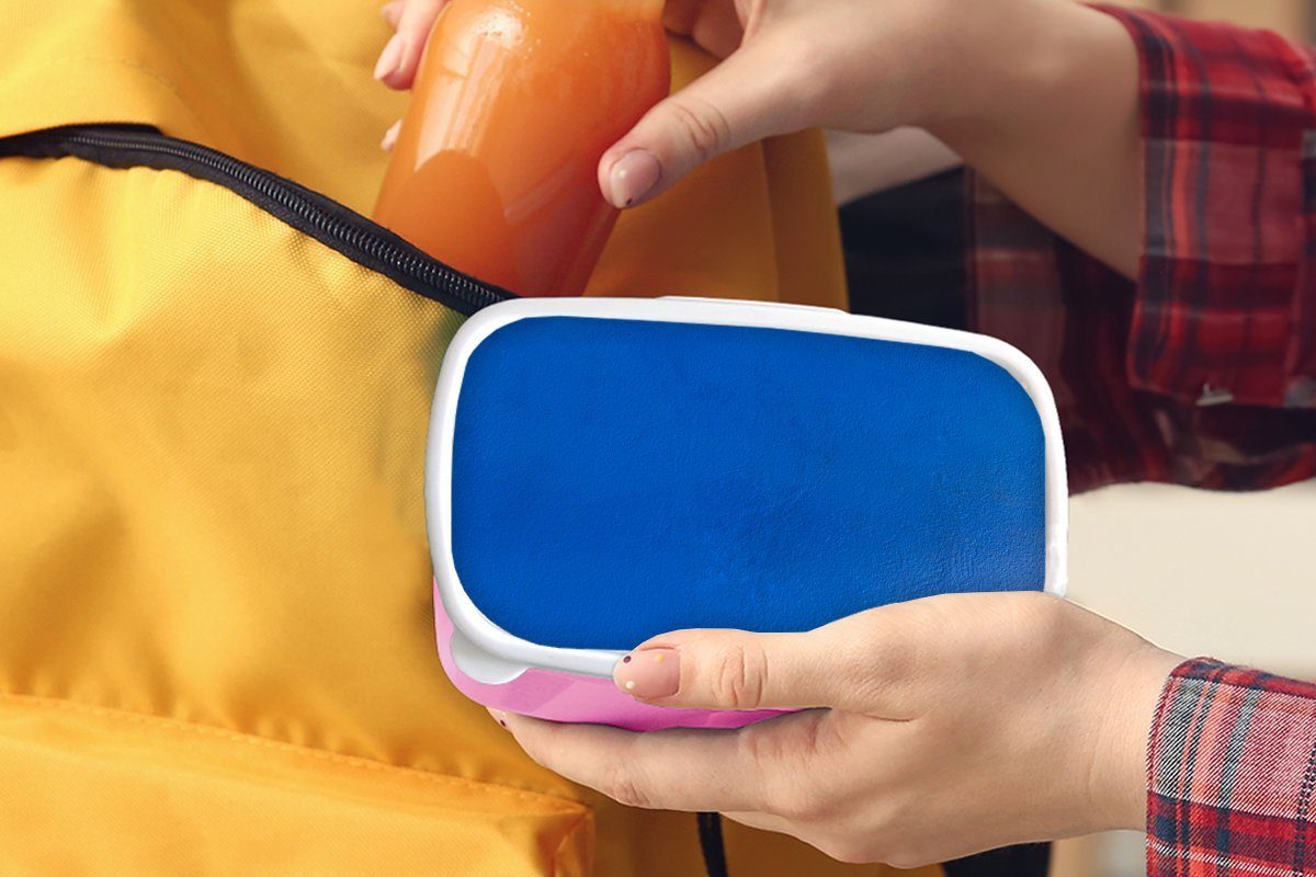 MuchoWow Mädchen, Kunststoff, - Brotbox Wand (2-tlg), Snackbox, rosa Kunststoff Brotdose Blau, Farbe Erwachsene, Kinder, - Lunchbox für