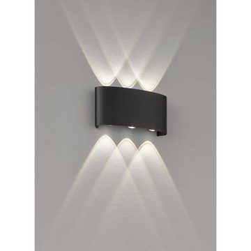 etc-shop Wandleuchte, Wandleuchte Außenleuchte Gartenlampe LED Metall Schwarz Wandspot IP54
