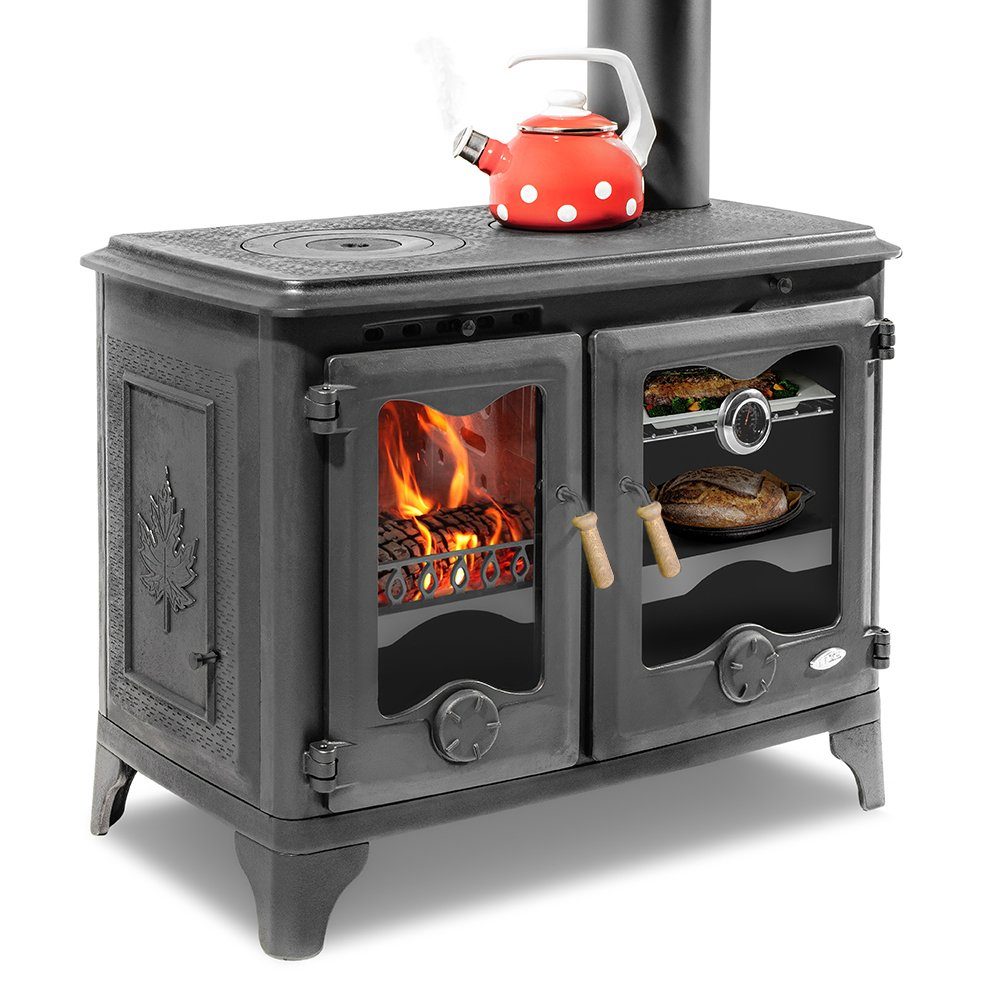 ECOfoxx Festbrennstoffherd Gusseisenherd HK, 15,00 kW, Backrost und Thermom günstig online kaufen