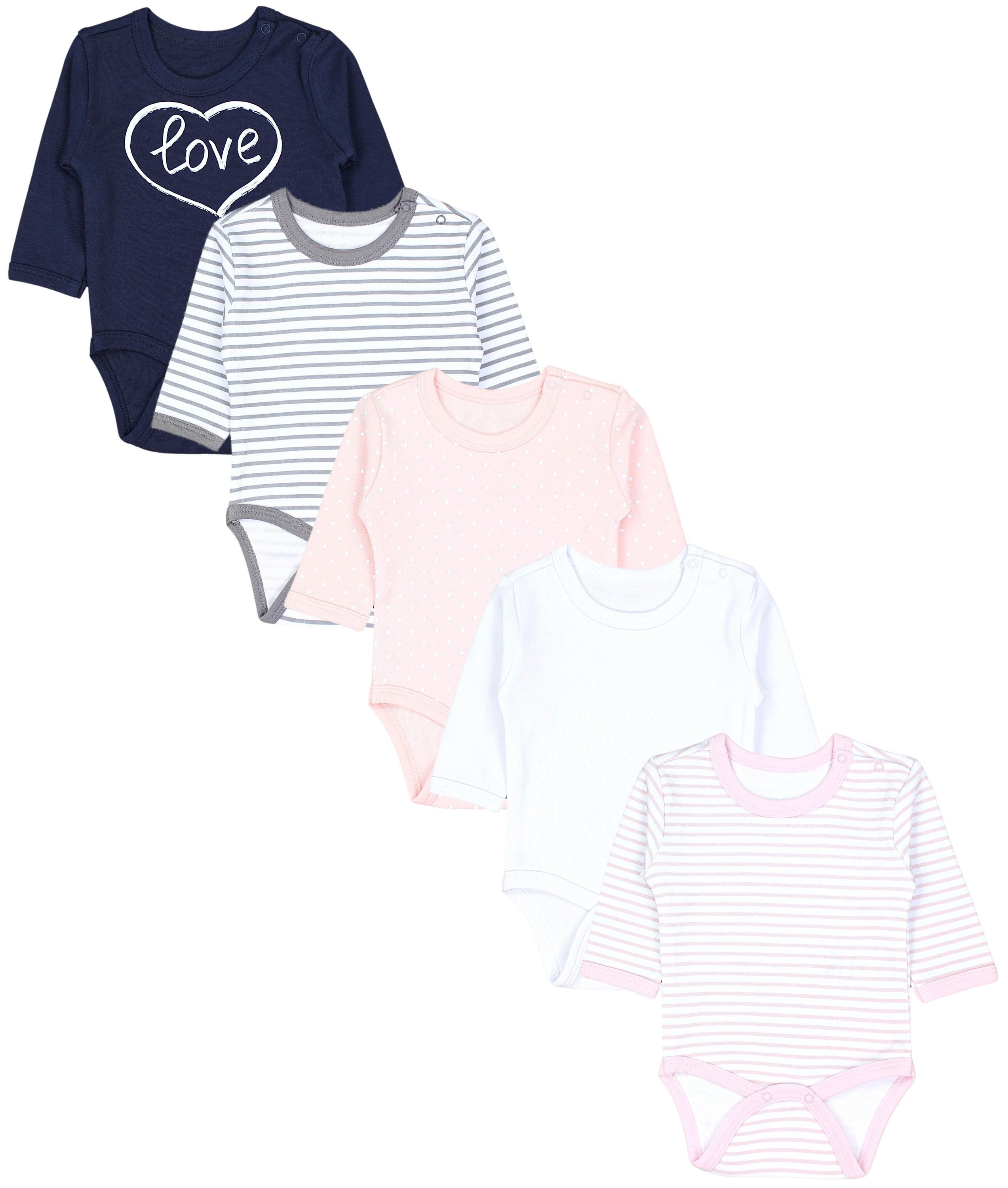 TupTam Langarmbody TupTam Baby Unisex Langarm Body mit Aufdruck Spruch 5er Pack
