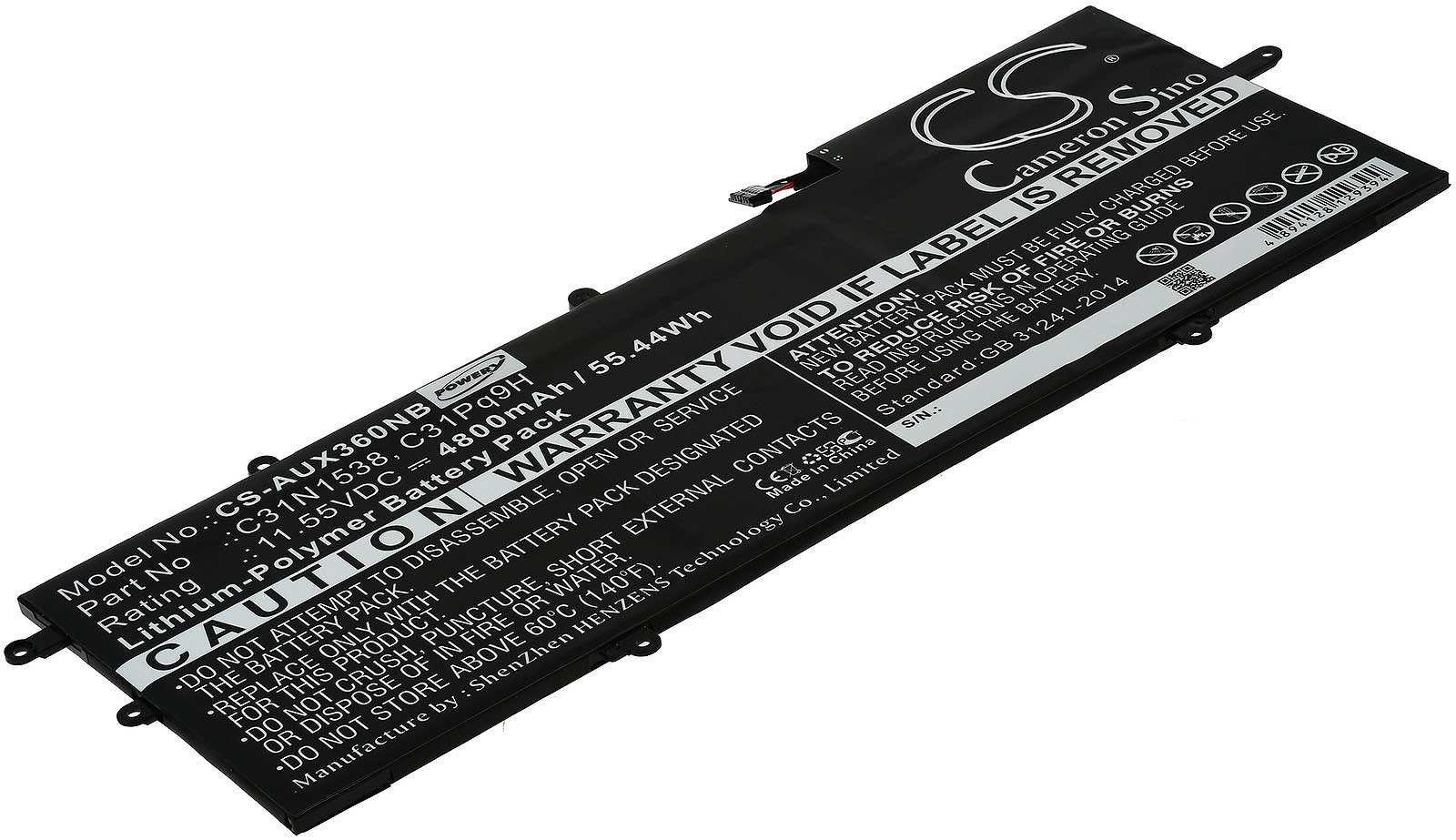 Powery Akku für Asus ZenBook Flip UX360 Laptop-Akku 4800 mAh (11.55 V)