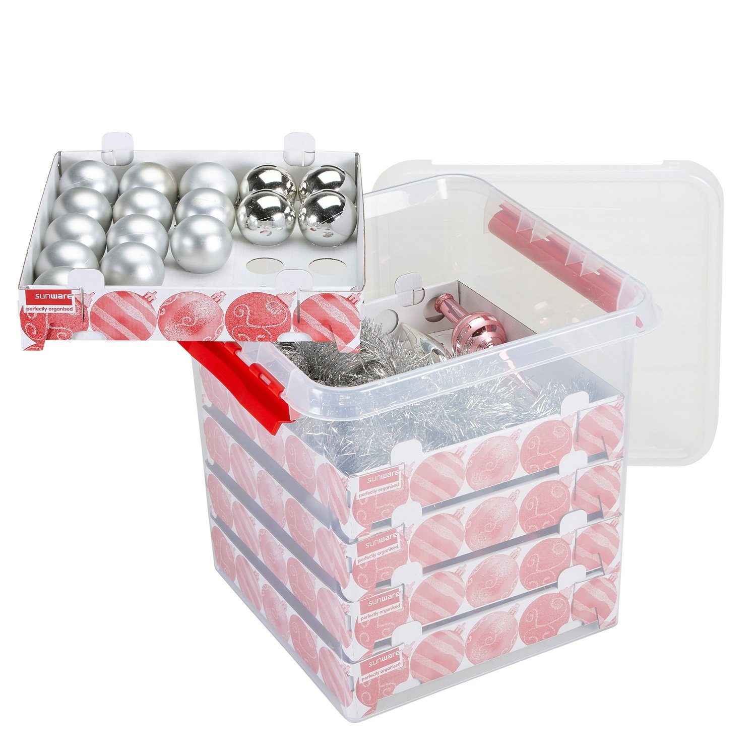 Aufbewahrungsbox Weihnachtskugelbox Trays Aufbewahrungsbox Sunware für Kugeln 125 Kiste mit