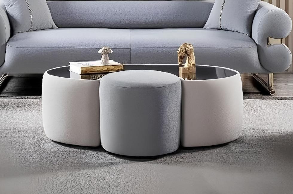 JVmoebel Couchtisch Weißer runder Couchtisch für das Wohnzimmer - Hochwertige Möbel
