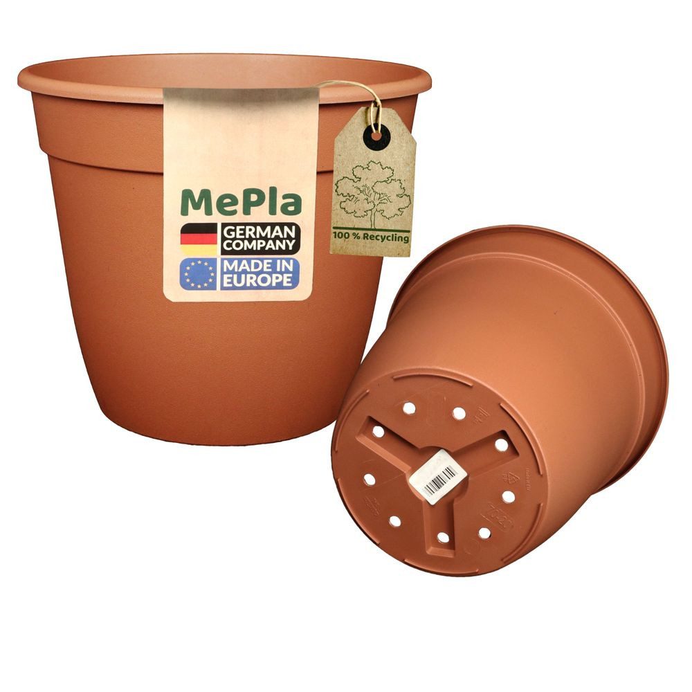 Heimwerkercenter Blumentopf MePla - 5 Stück - Pflanztopf ø 10 cm - Kunststoff - terra