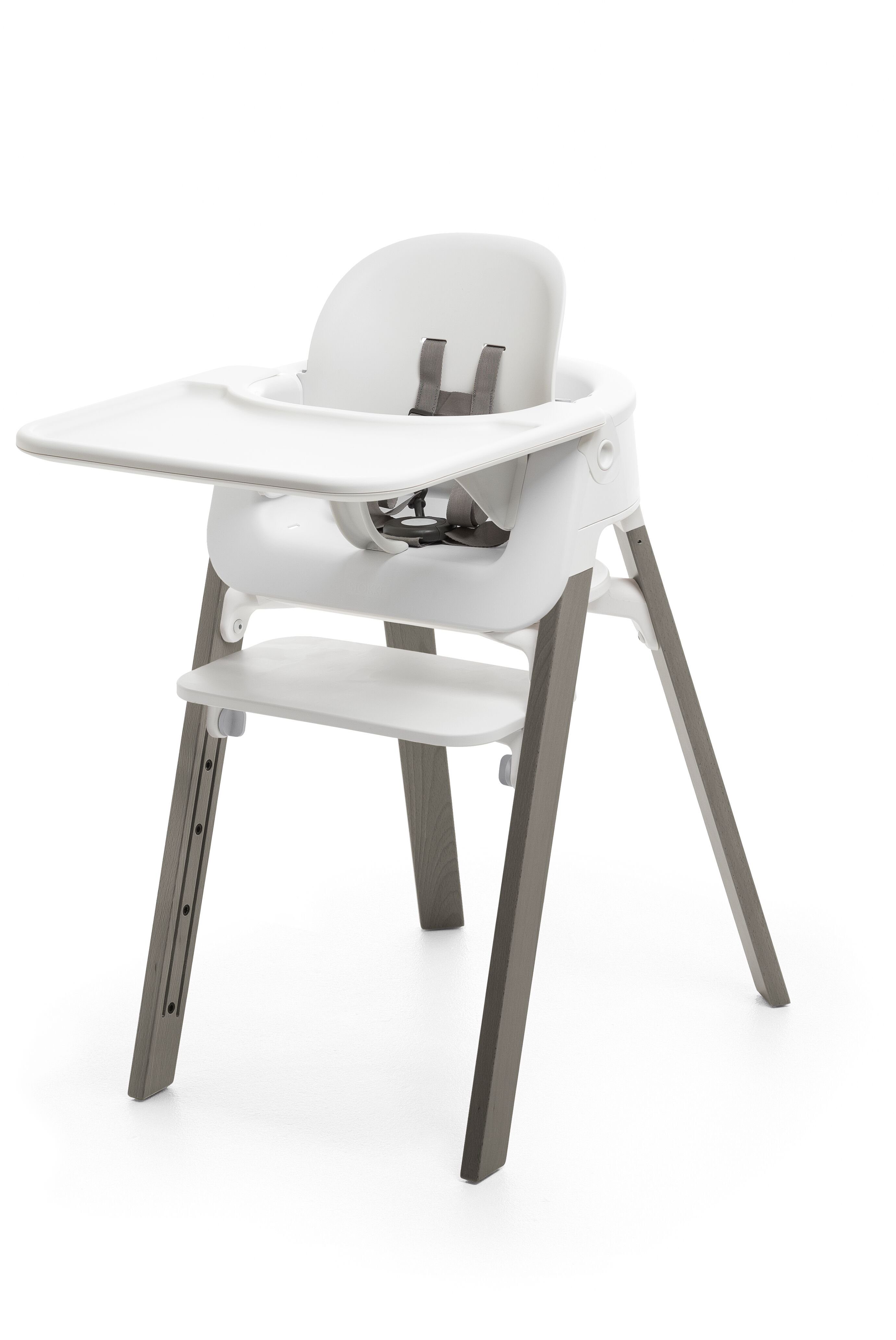 Stokke Kinderstuhl STEPS™ Bundle - Grey White/Hazy mit Tray Hochstuhl Babyset plus