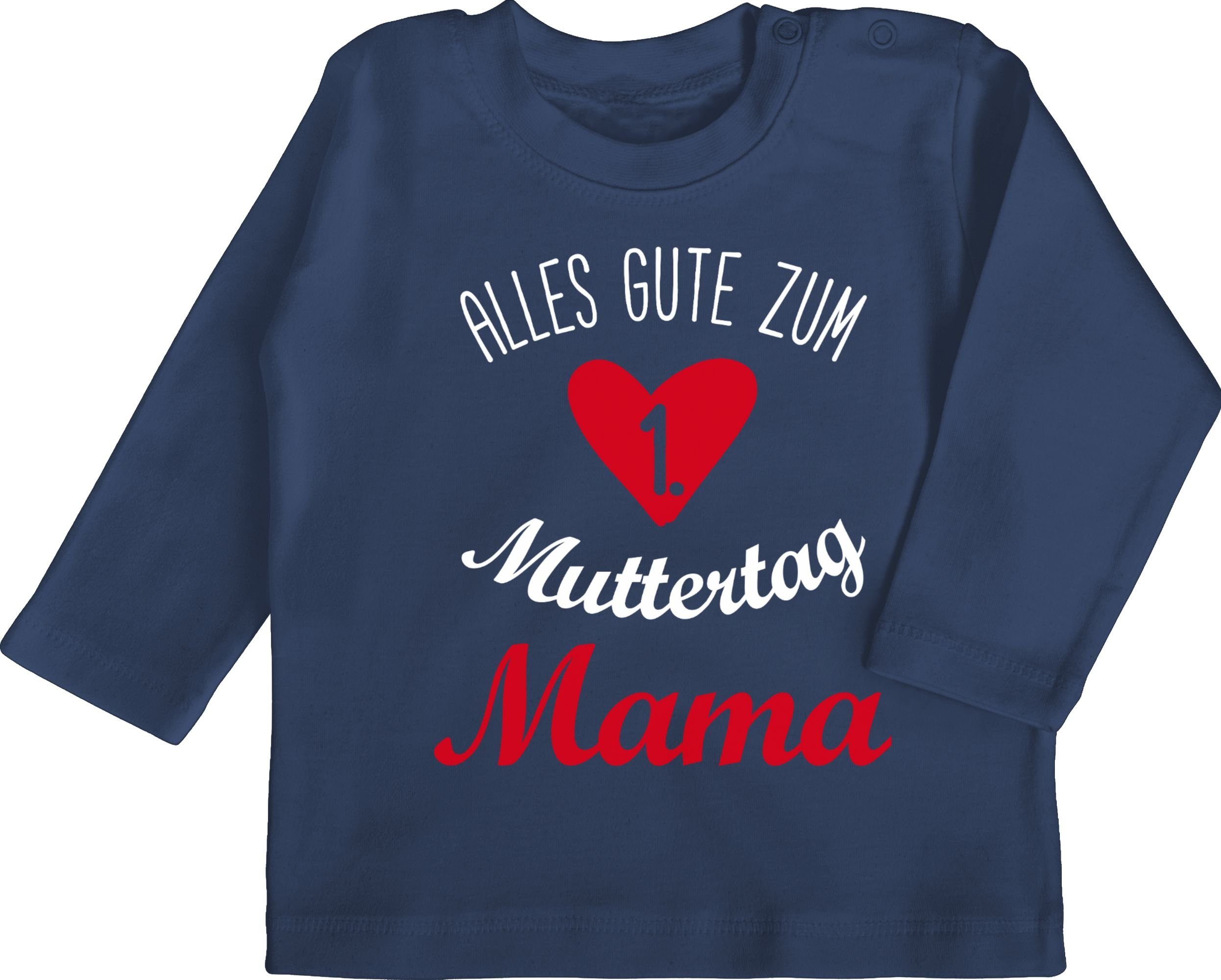 Shirtracer T-Shirt Erster Muttertag - Alles gute zum 1. Muttertag Muttertagsgeschenk 1 Navy Blau