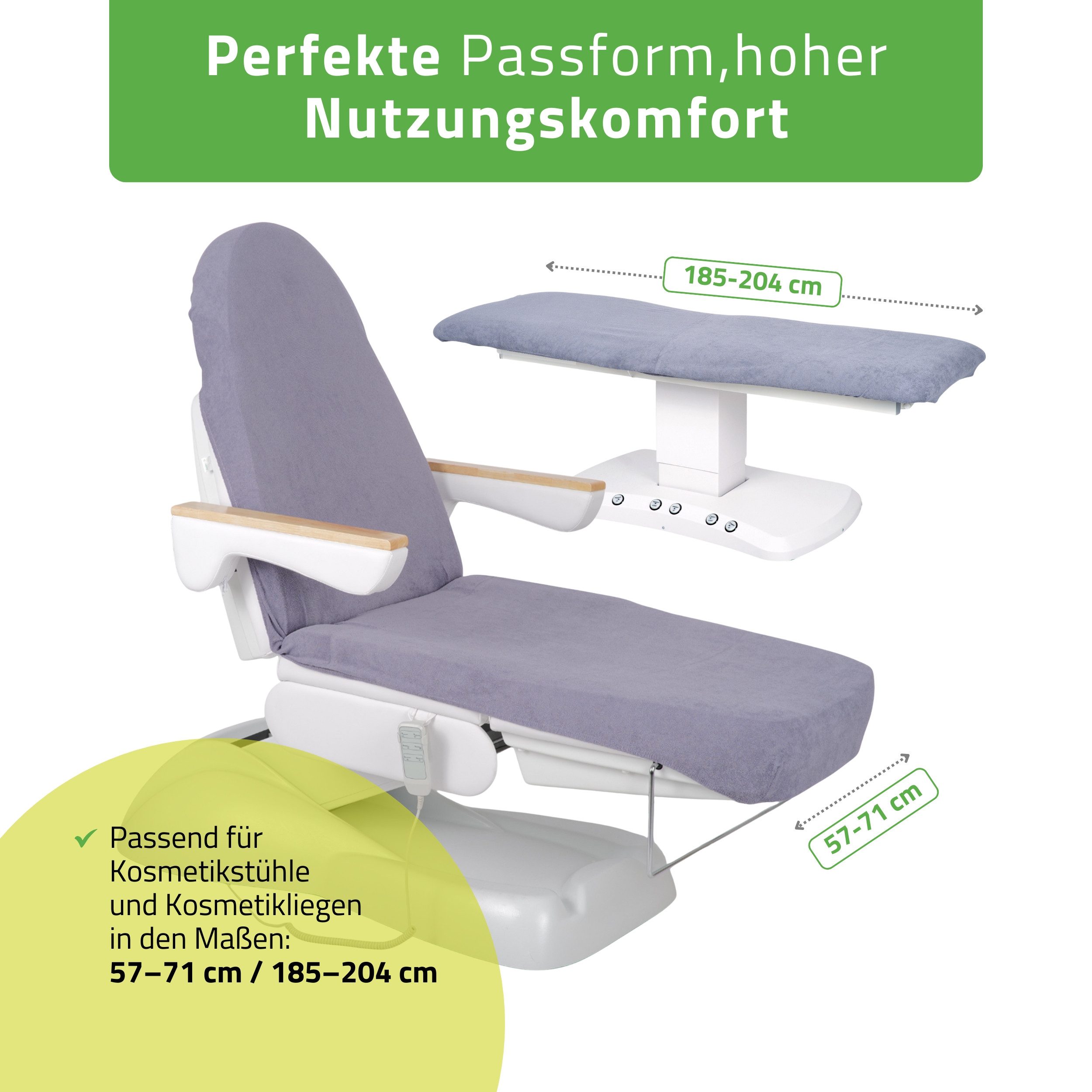 Habys Massageliege Frottee Bezug mit Gummizug und Schnüren für Kosmetikliege