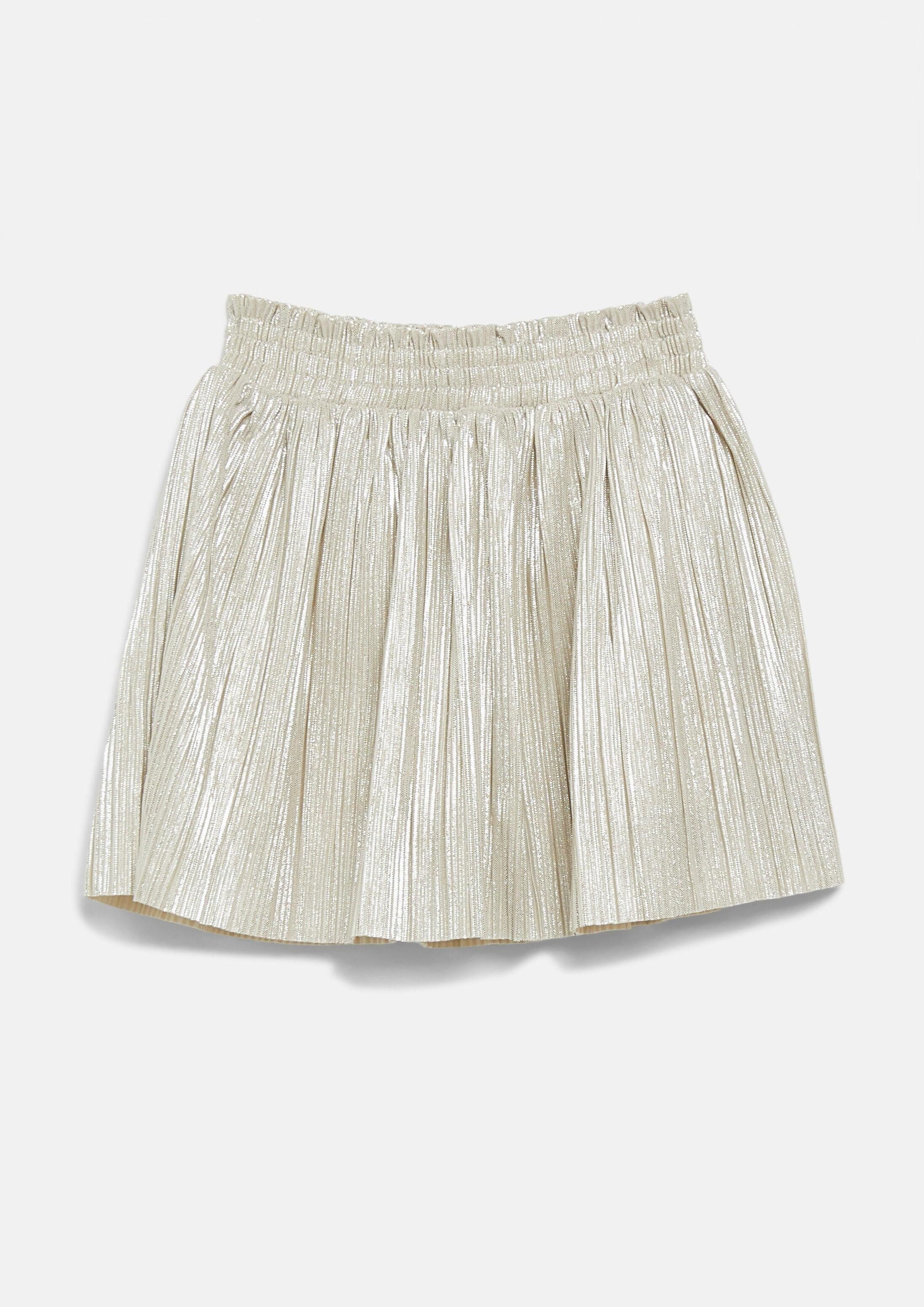 s.Oliver Minirock Rock Plissierter Rock mit Silbereffekt und integrierter Shorts