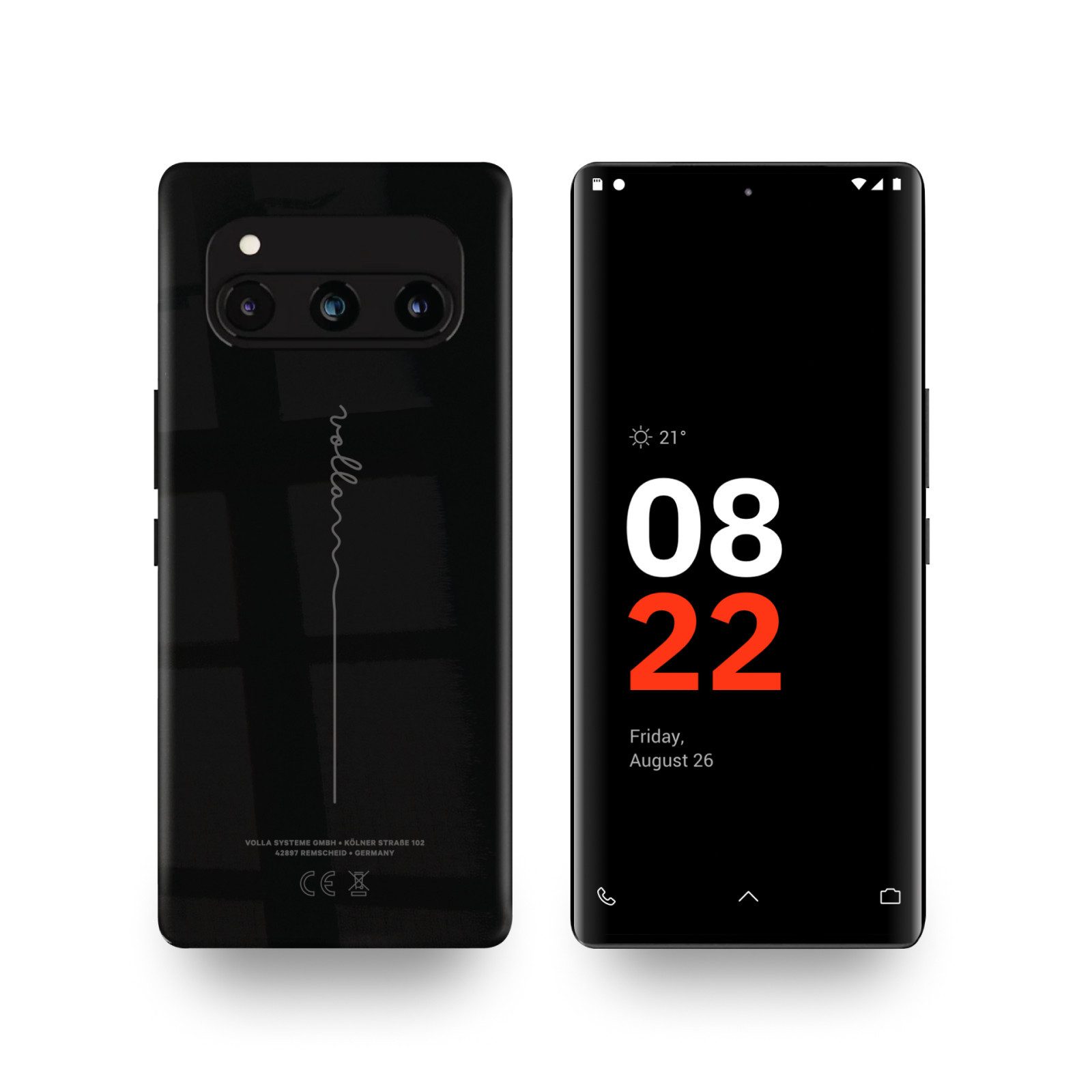 Volla Volla Phone Quintus Smartphone (17,30 cm/6,78 Zoll, 256 GB Speicherplatz, 50 Megapixel MP Kamera, DUAL Curved AmoLED Display)