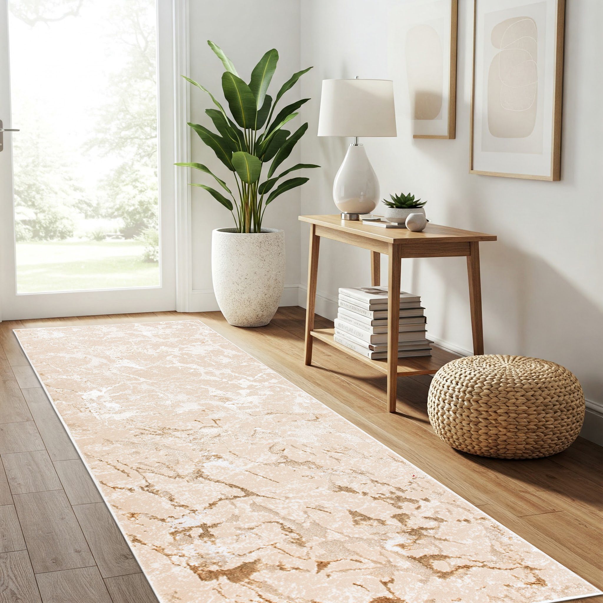 Tapiso Läufer CRYSTAL, rechteckig, Höhe: 8 mm, Langer Korridor-Läufer Schimmereffekt, pflegeleicht, Flur Schlafzimmer