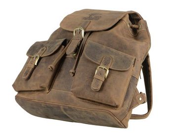 Greenburry Wanderrucksack Vintage Hunting, Rucksack, Trekkingrucksack, Vintage antik mit Hirsch-Prägung