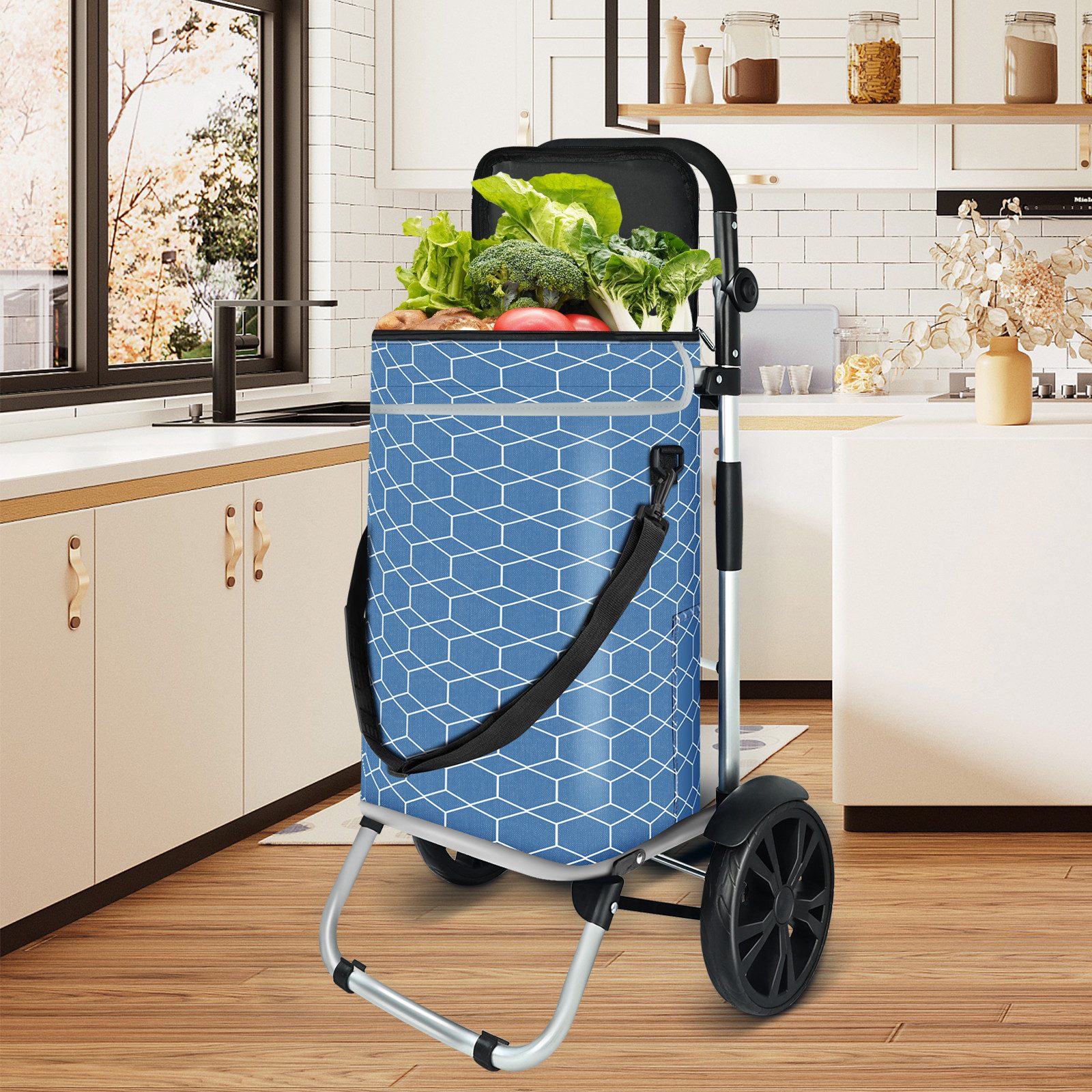 OKWISH Einkaufstrolley 3in1 Einkaufsrollwagen Einkaufsbeutel Einkaufswagen günstig online kaufen