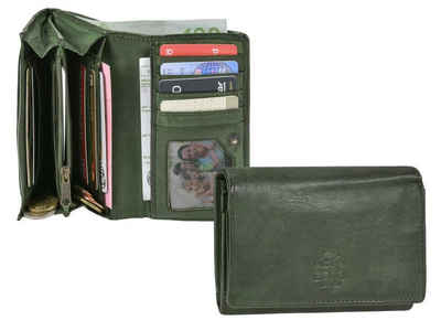Bear Design Geldbörse »Lieke«, Damenbörse, Portemonnaie, knautschiges Leder in oliv grün, 9 Kartenfächer, kompakt
