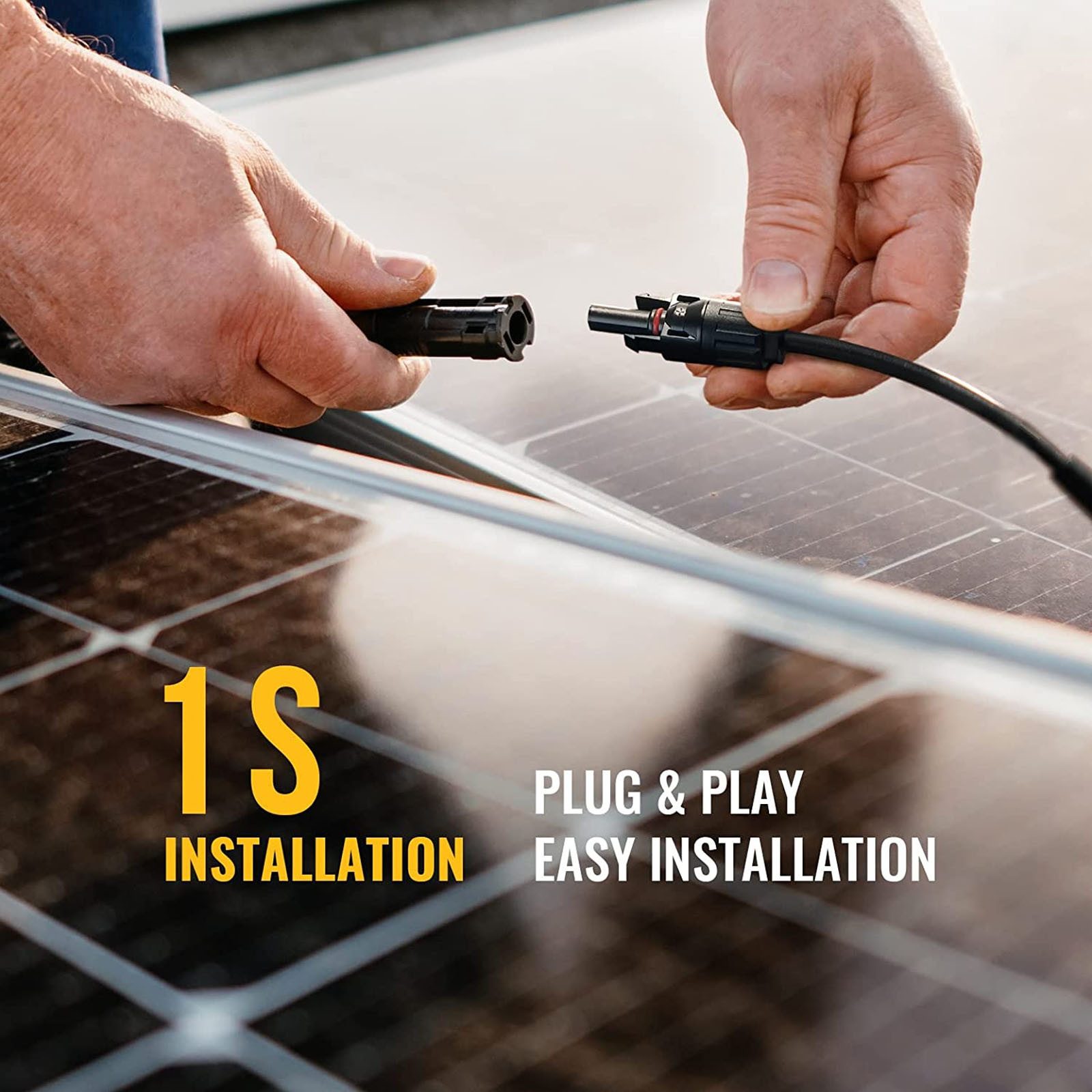 Rhein Beleuchtung Solarmodul Solarstecker Verteiler Set 1 zu 2/3/4 MC4 Y-Stecker Verbindung, 0 W, Hochreiner Kupferkern und PPE-Material, (Set, 1-St., Für PV-Ka – Bild 4 von 5