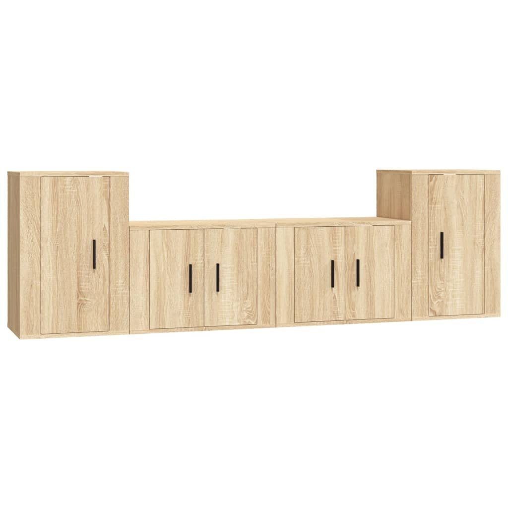 vidaXL (4-St) TV-Schrank-Set Sonoma-Eiche TV-Schrank Sonoma Holzwerkstoff Eiche 4-tlg.