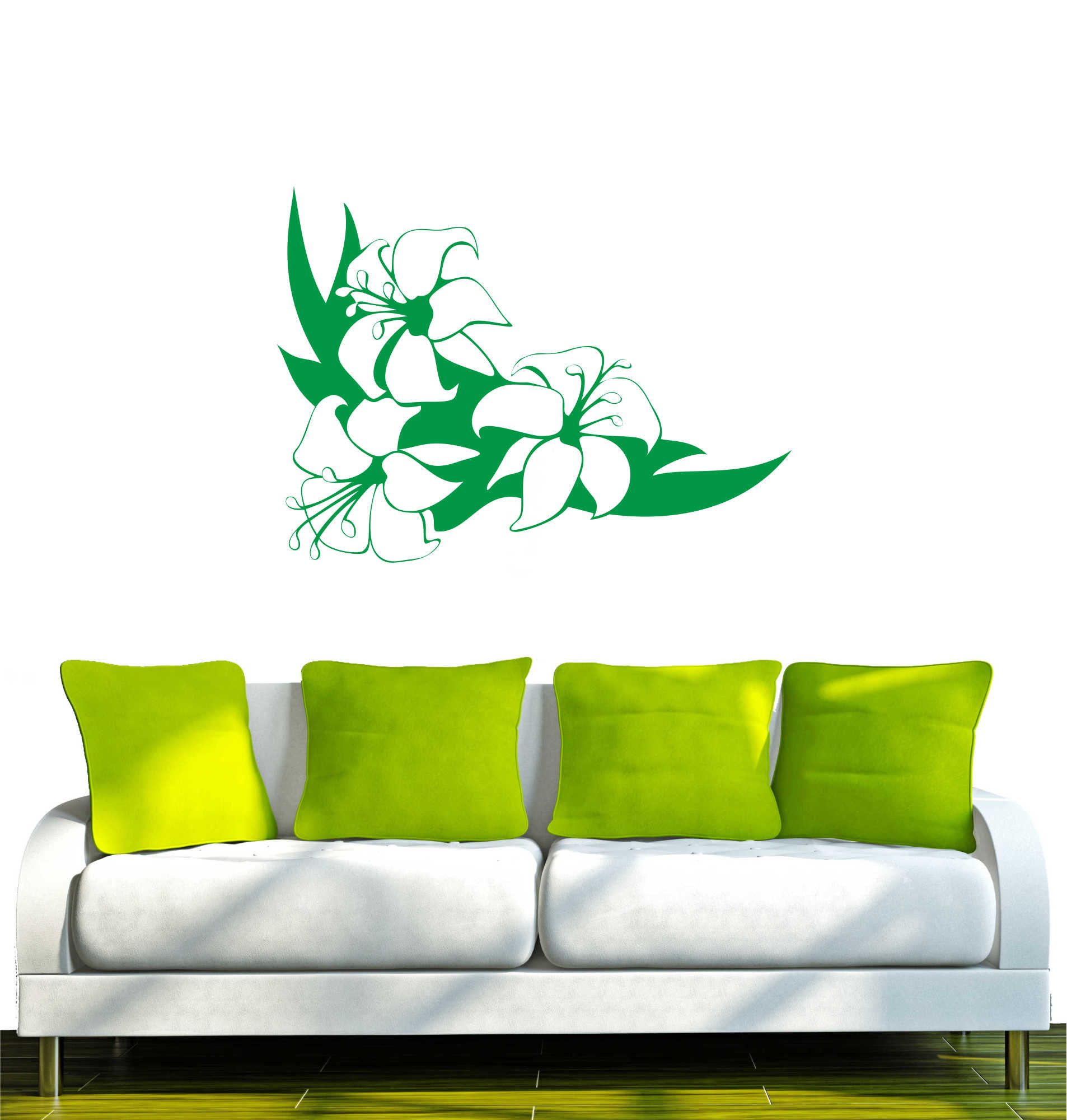 INDIGOS UG Wandtattoo Wandtattoo - Wandaufkleber - w039 Ranke Blume Deko Wandaufkleber